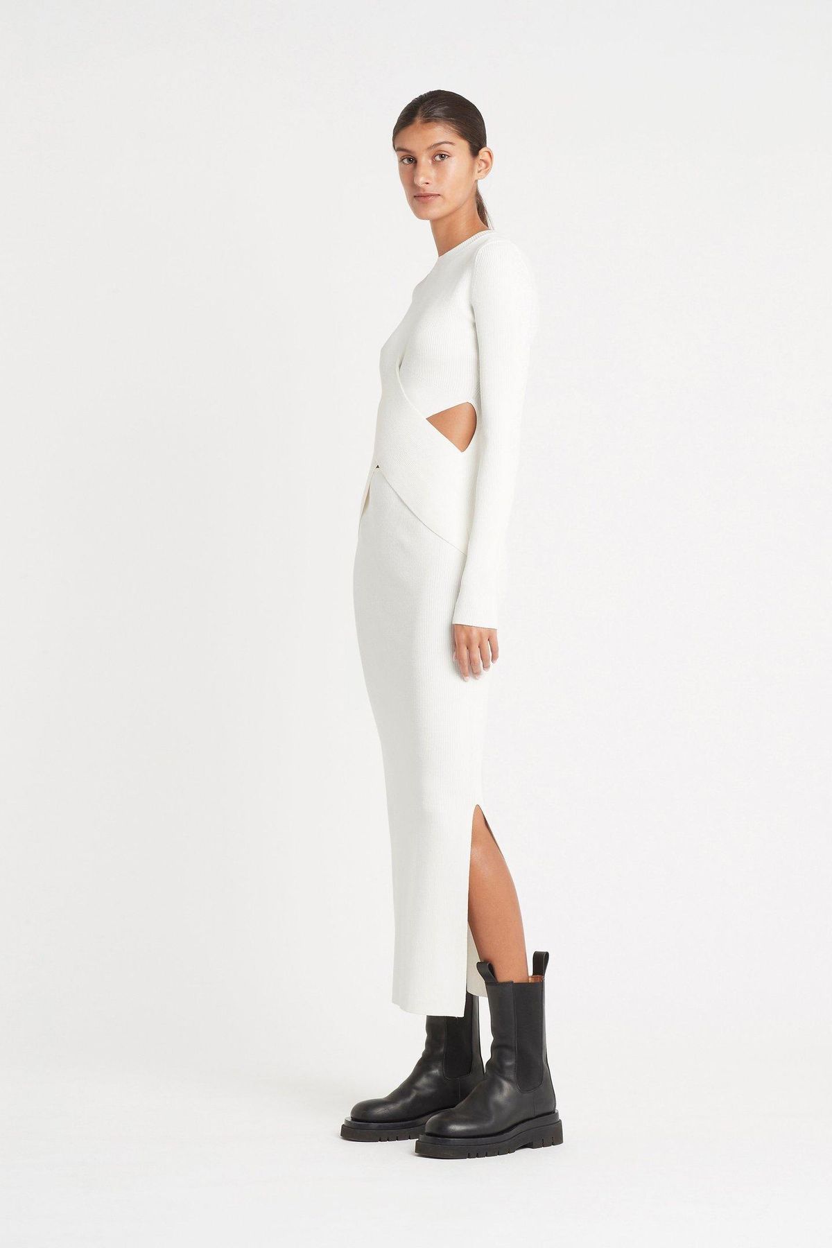 Sir The Label Celena Draped Midi Dress White | AU 8 - Image 4