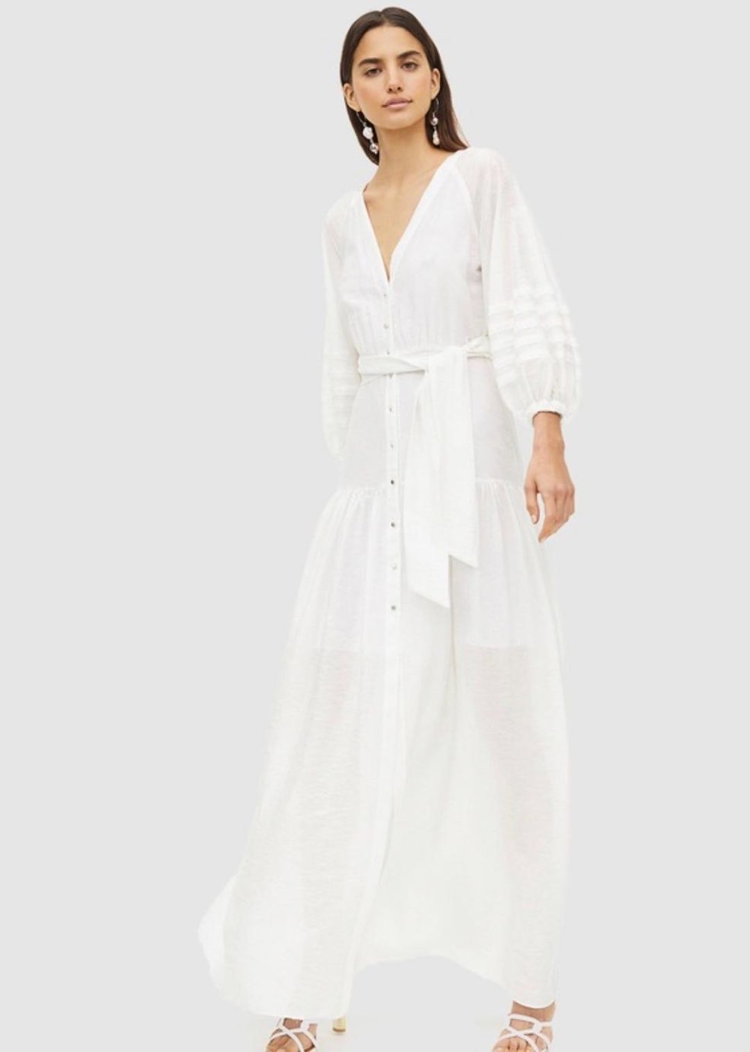 Manning Cartel Balloon Art Maxi Dress  White Size 14  for rent on The Volte - main image