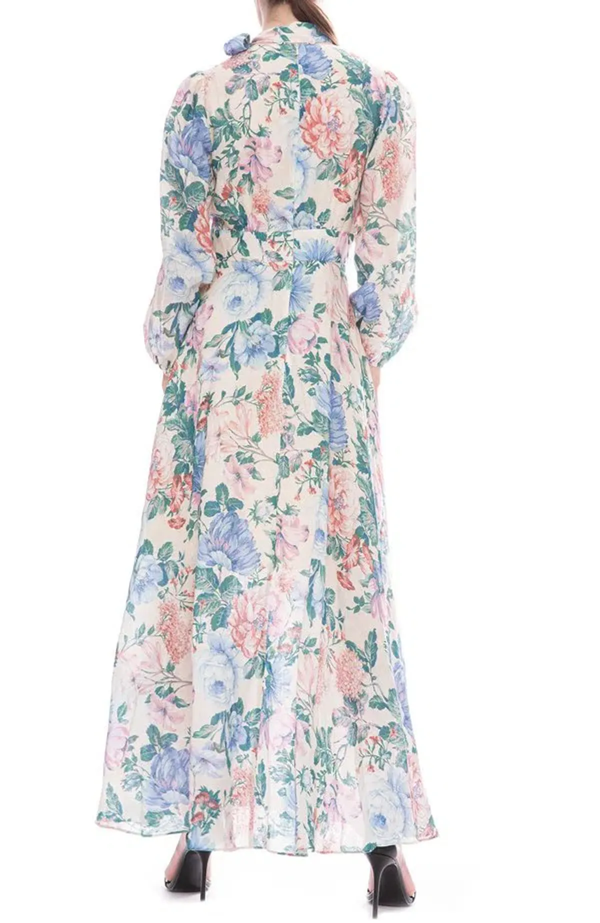 Zimmermann Verity Plunge Long Dress Cream Floral Size 8 - Image 3