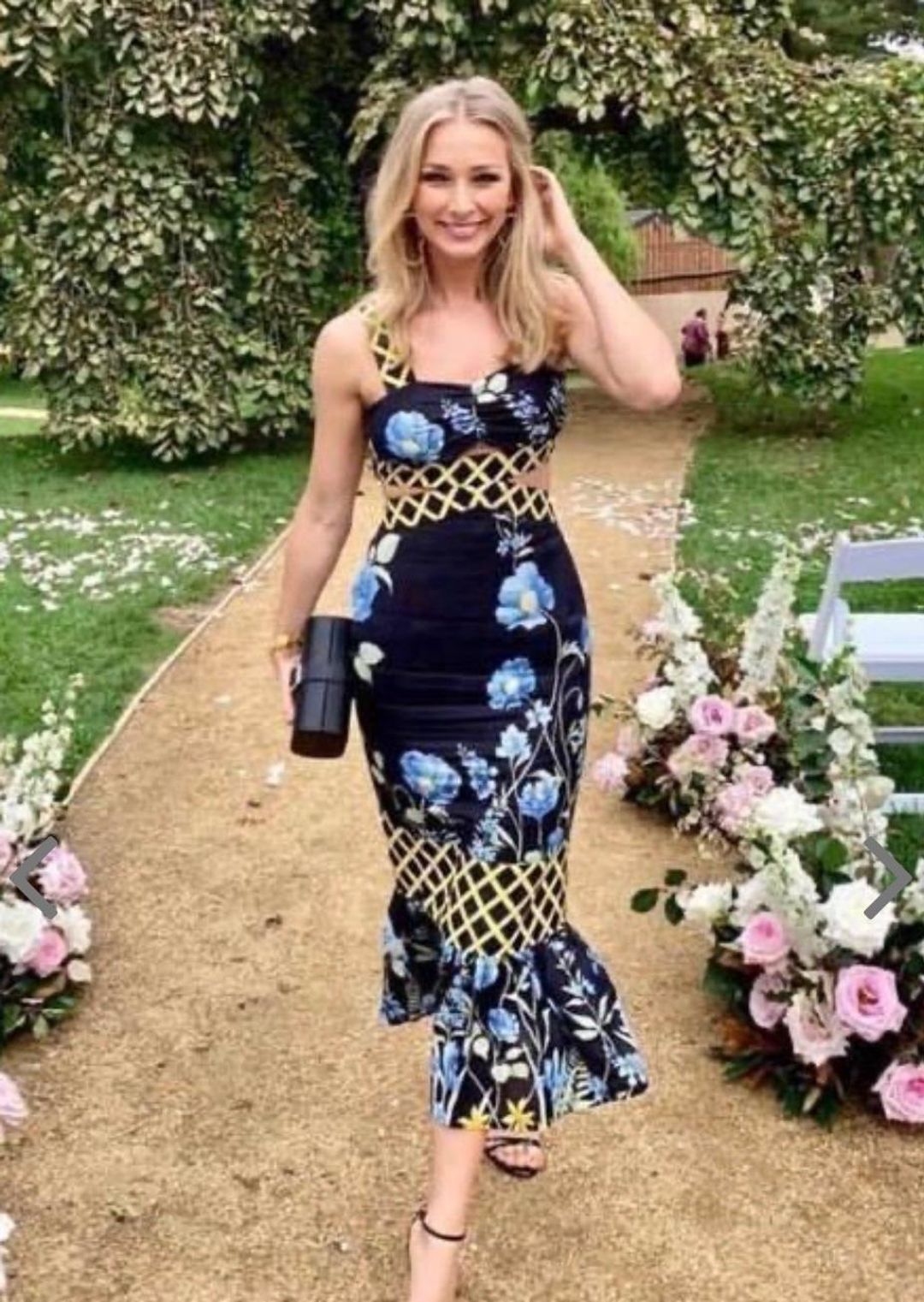 Alice McCall Flower Girl Midi Strap Dress Floral Size 12 for rent on The Volte - main image