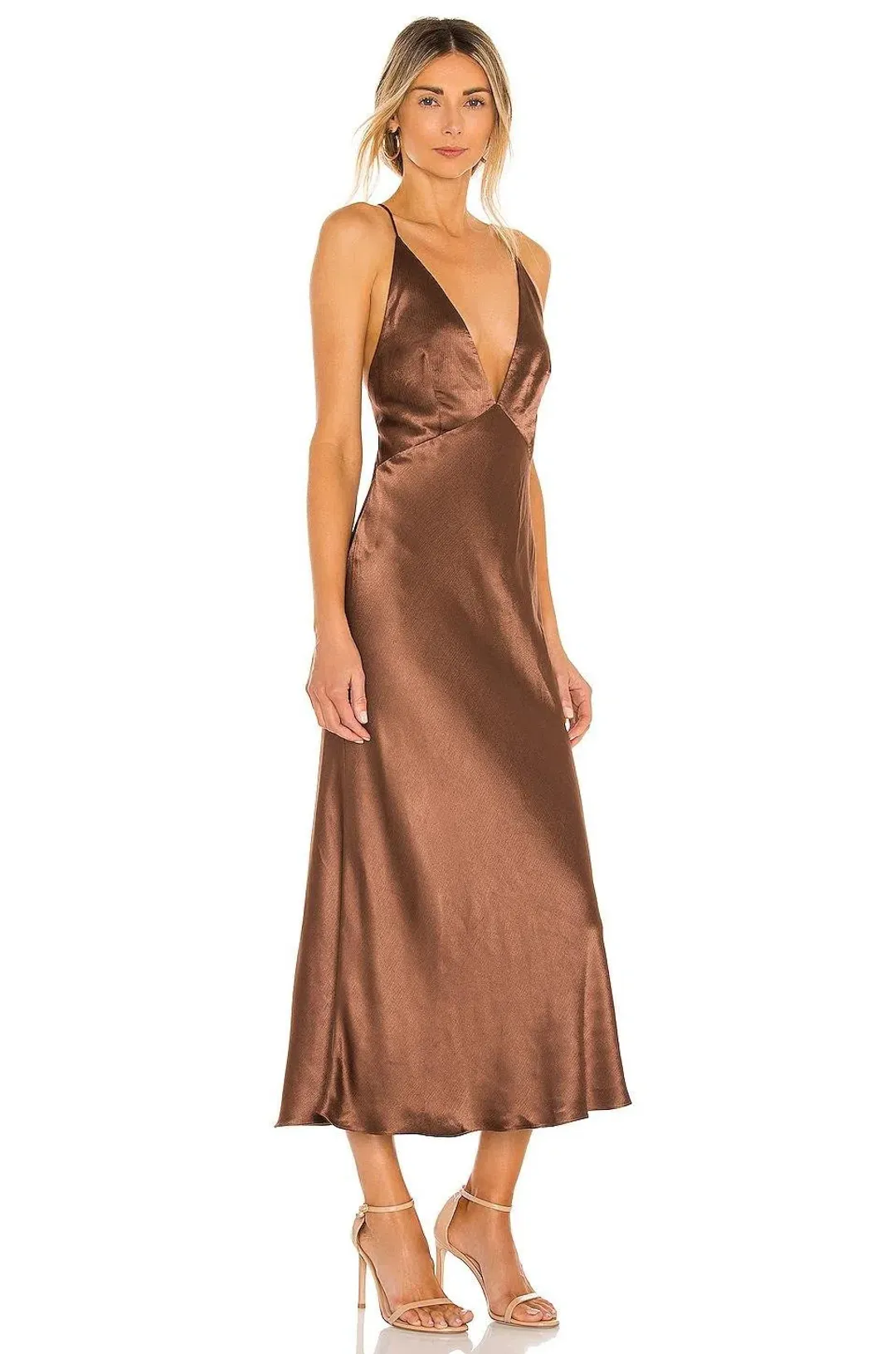 Bec and Bridge Valentina V Dress Brown Size 10  for rent on The Volte - main image