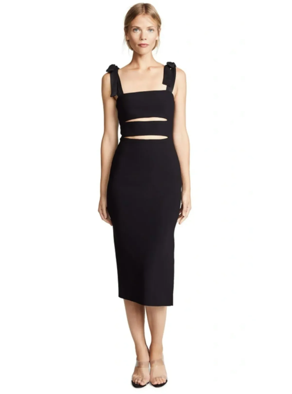 Bec & Bridge Tasha Cutout Midi Dress Black Size AU 6 - Image 1
