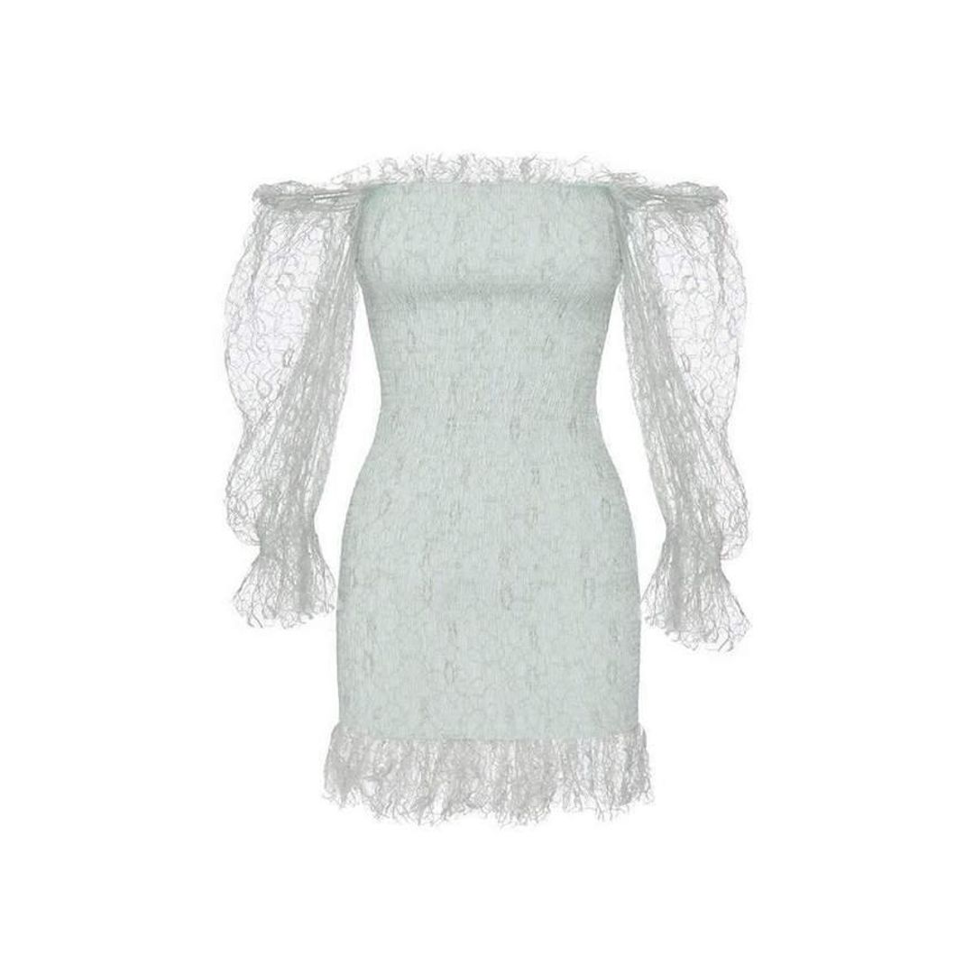 Alice McCall Amora Rouch Sage Mini Dress Size 6 for rent on The Volte - main image