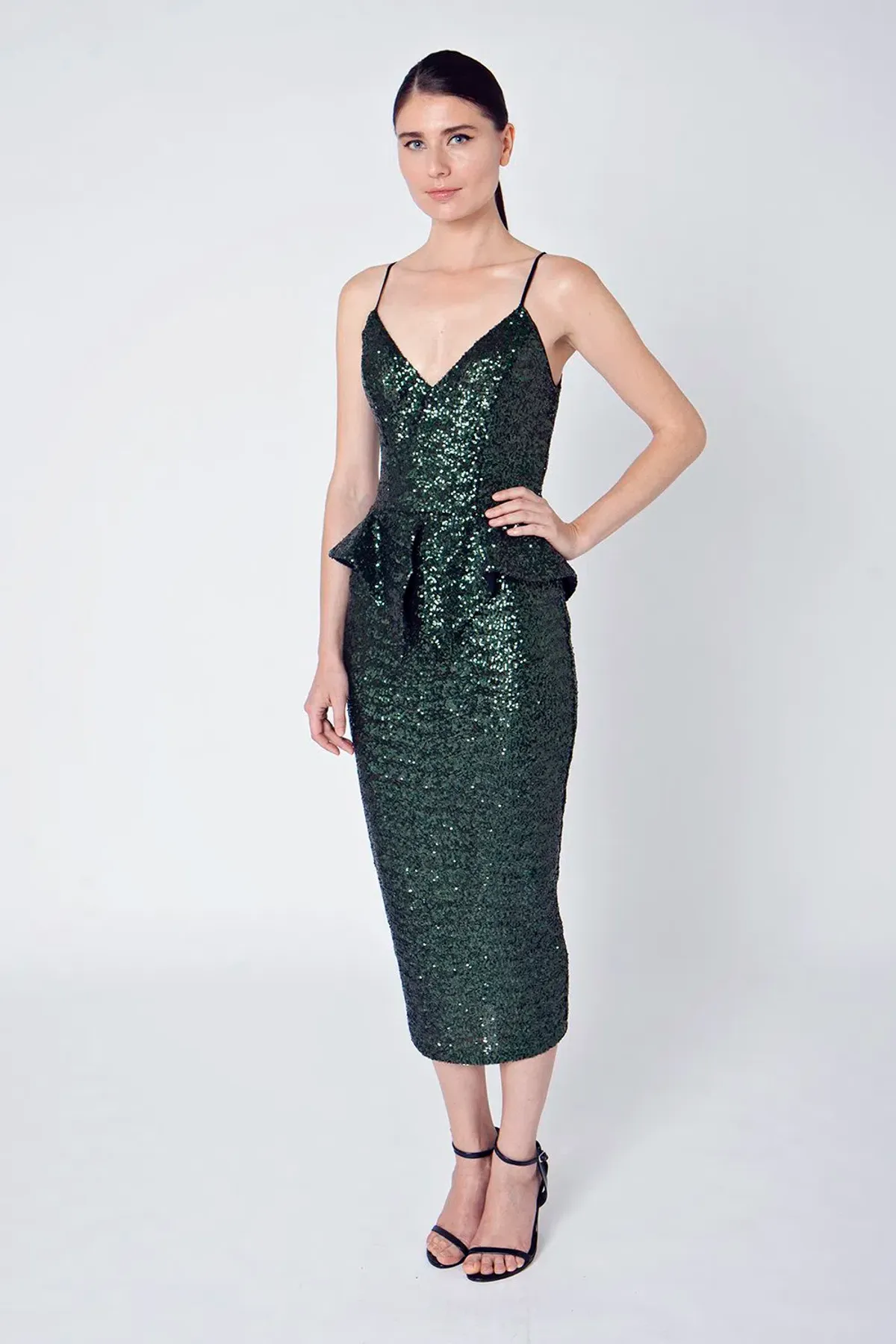 Eileen Kirby Lover Sequin Middy Green Size 12 - Image 1