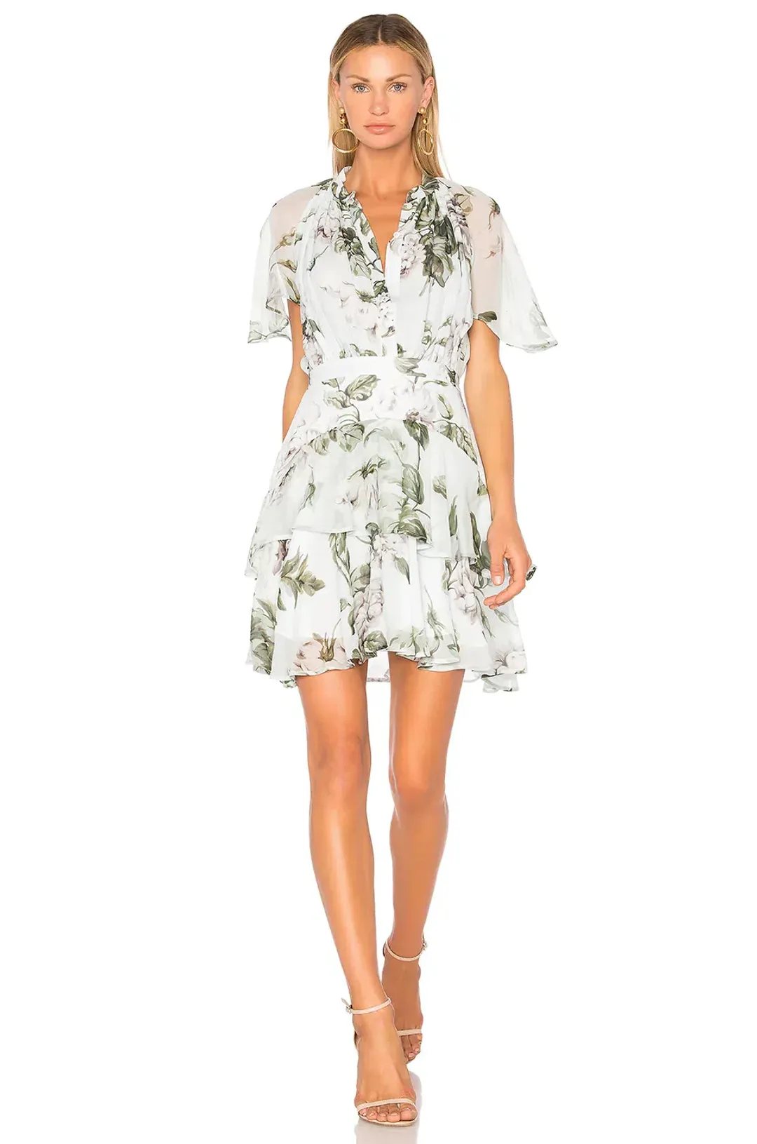 Lover Water Colour Flutter Mini Dress Print Size 8 for rent on The Volte - main image