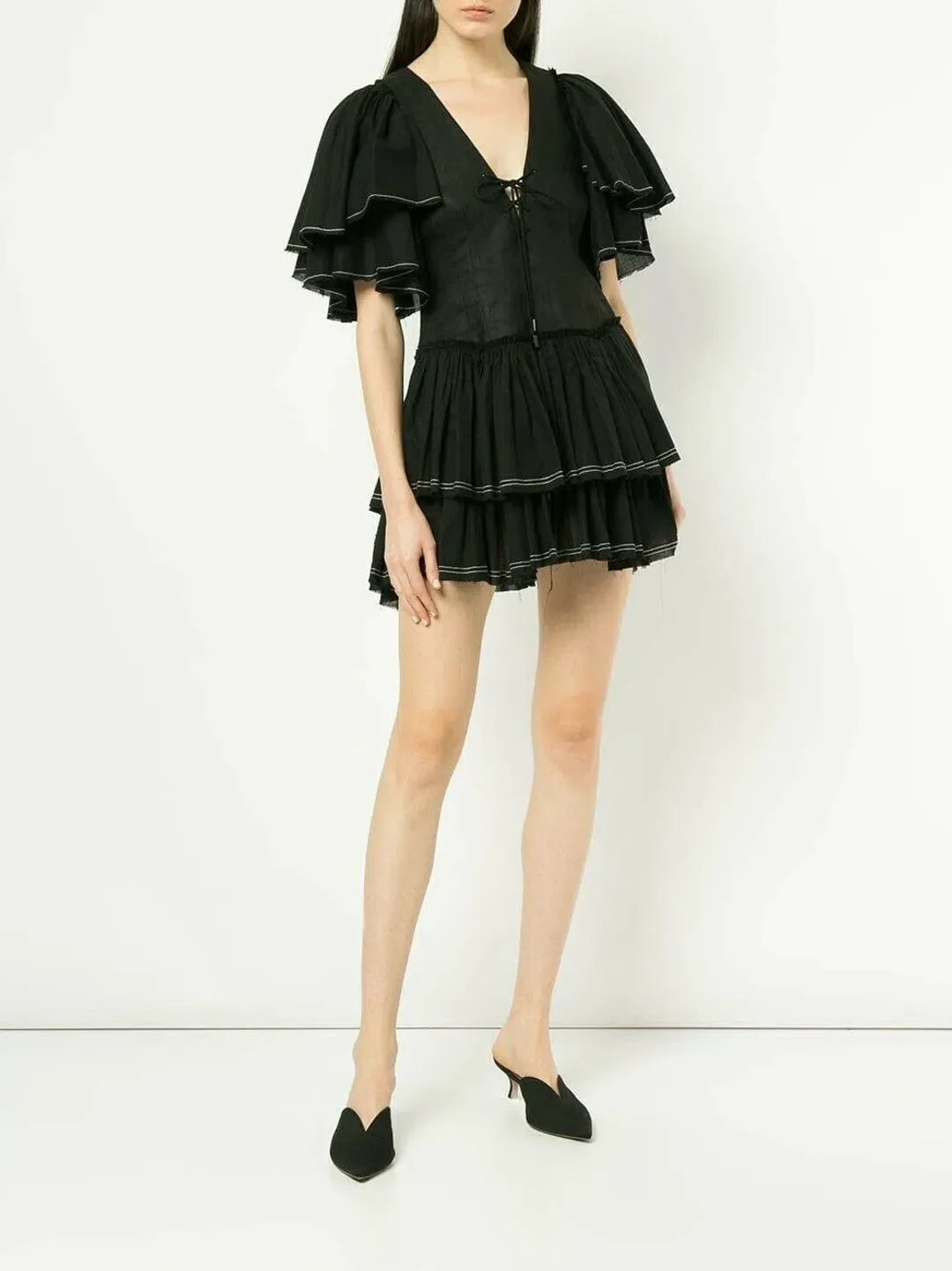 Aje Bennett Mini Dress Black Size 6 for rent on The Volte - main image