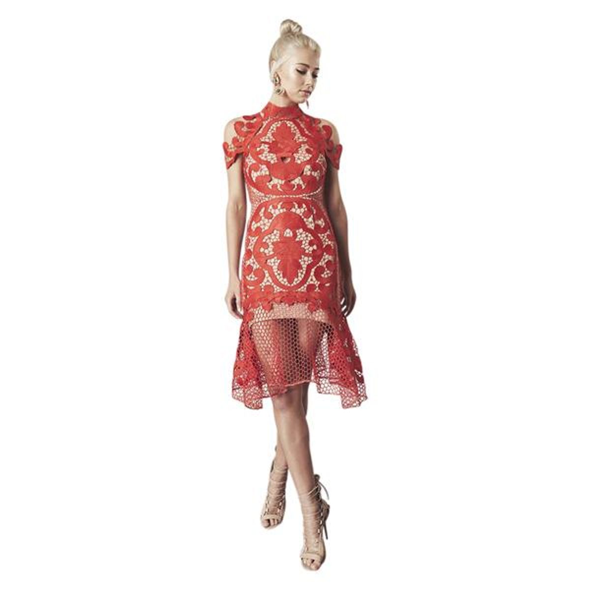 Stunning THURLEY Rose Ceremony Red Midi Dress - Size 6 - RRP $649.99 - Image 7