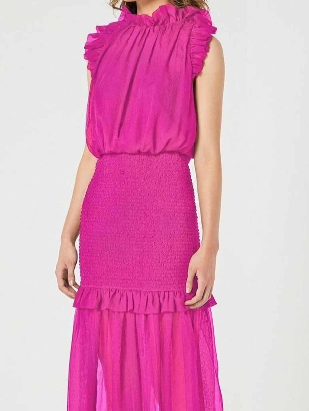 Elliatt Capture Midi Dress Pink Size 8 for rent on The Volte - main image