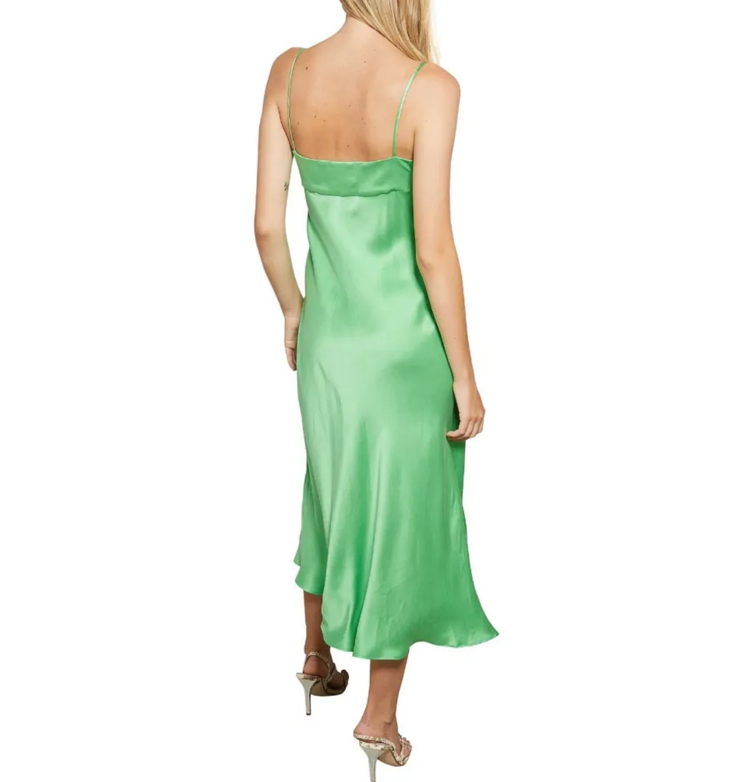 Bec & Bridge Sour Apple Silk Dress Green Size AU 6 for rent on The Volte - main image