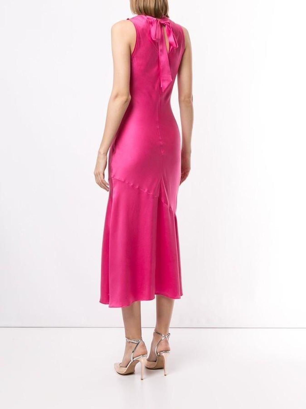 Rebecca Vallance Sophia Silk Midi Dress Pink Size 6 - Image 2