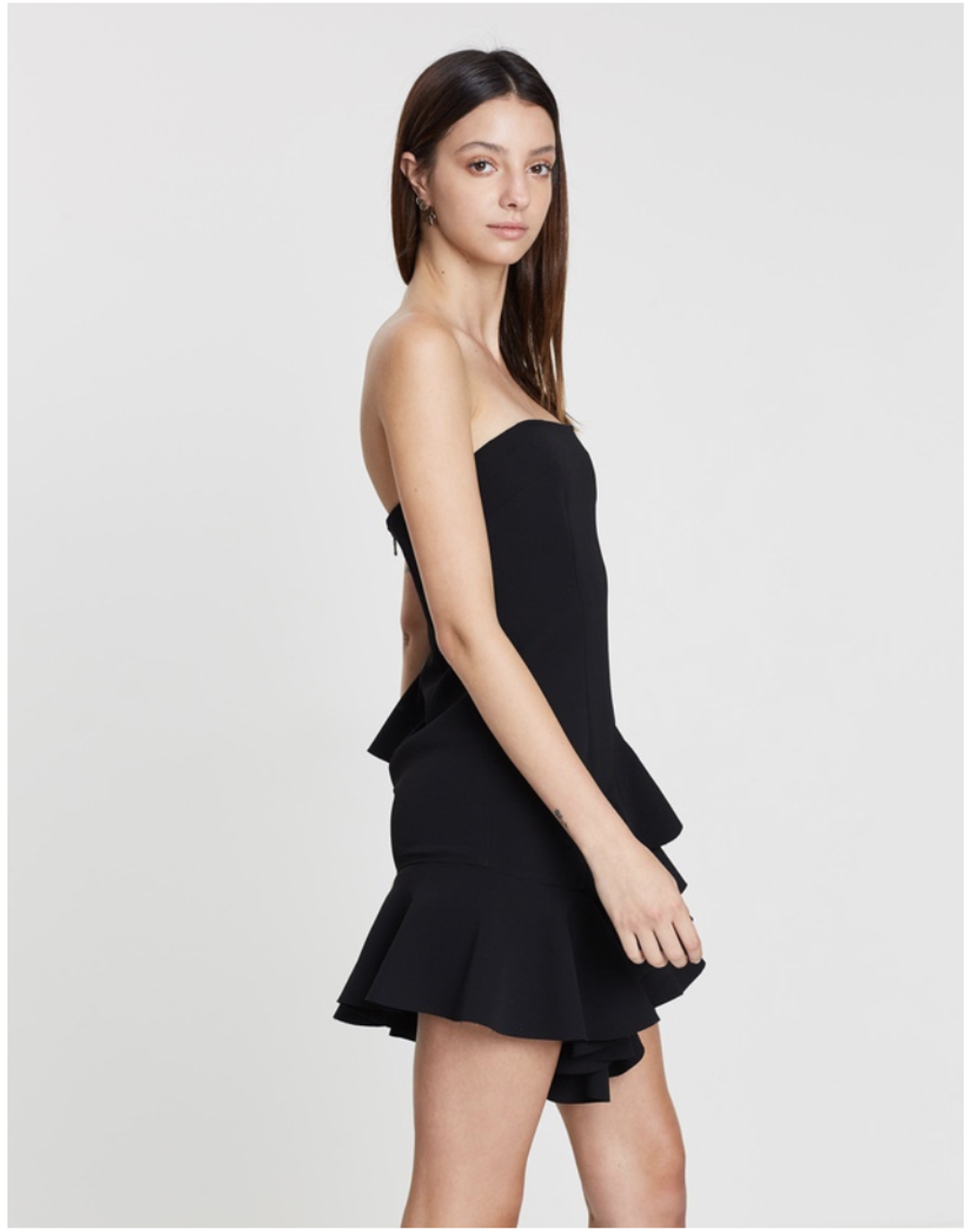 By Johnny Lily Strapless Flounce Mini Dress Size 10 for rent on The Volte - main image