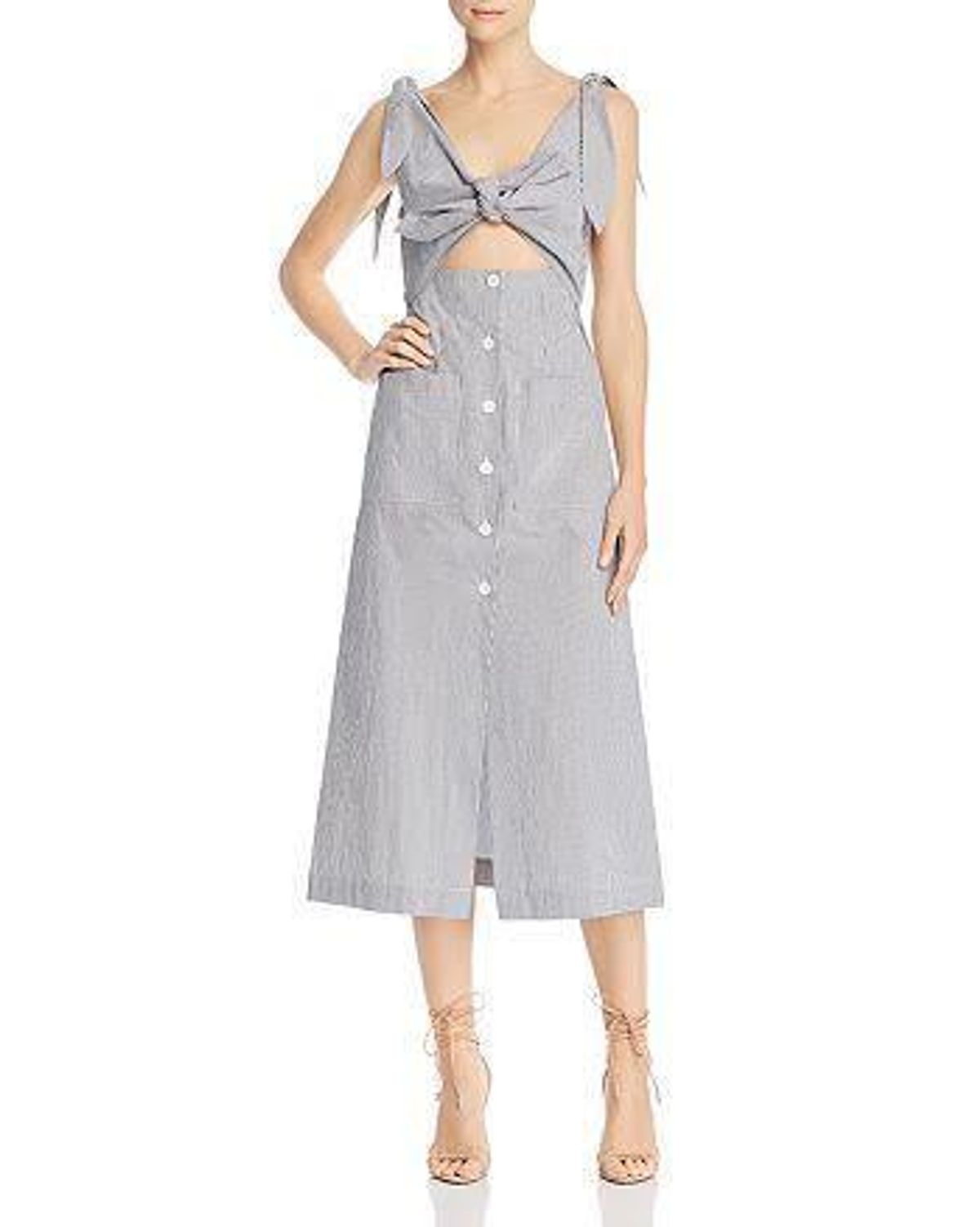 Alice McCall “Make sense striped cutout midi dress”- Size 10 - Image 1