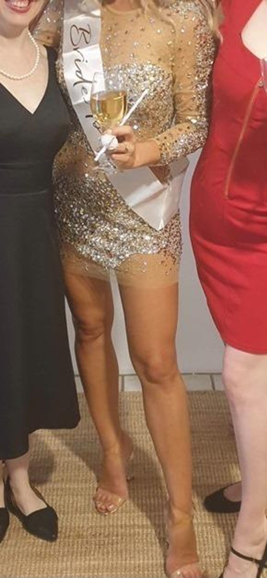 Jovani Long Sleeve Embellished Party Dress 7757 for rent on The Volte - main image