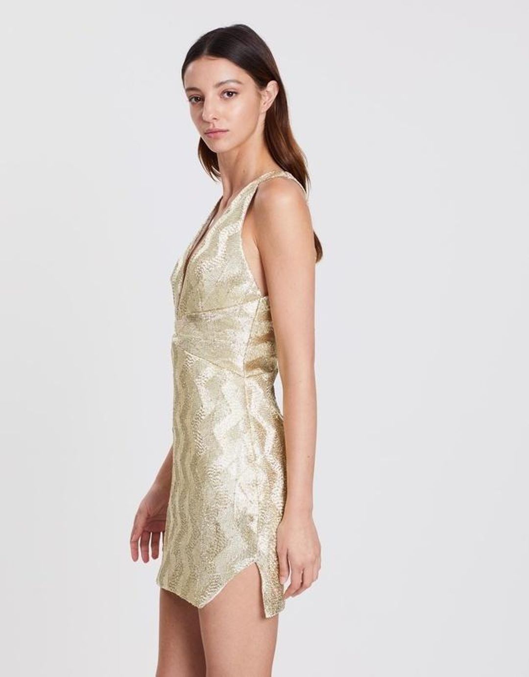 Manning Cartell No Filter Mini Dress Gold Size 8 for rent on The Volte - main image