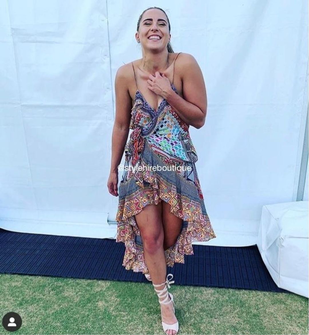 Camilla Girls Club Frill Midi Dress Print Size 10/M for rent on The Volte - main image