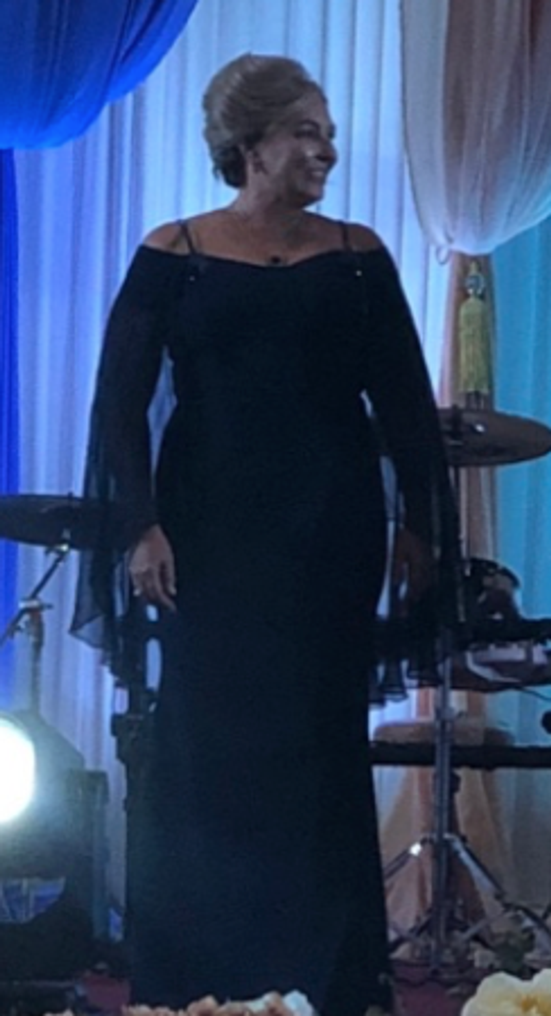 Anthea Crawford Downtown Abbey Navy Shawl Gown size 14 for rent on The Volte - main image