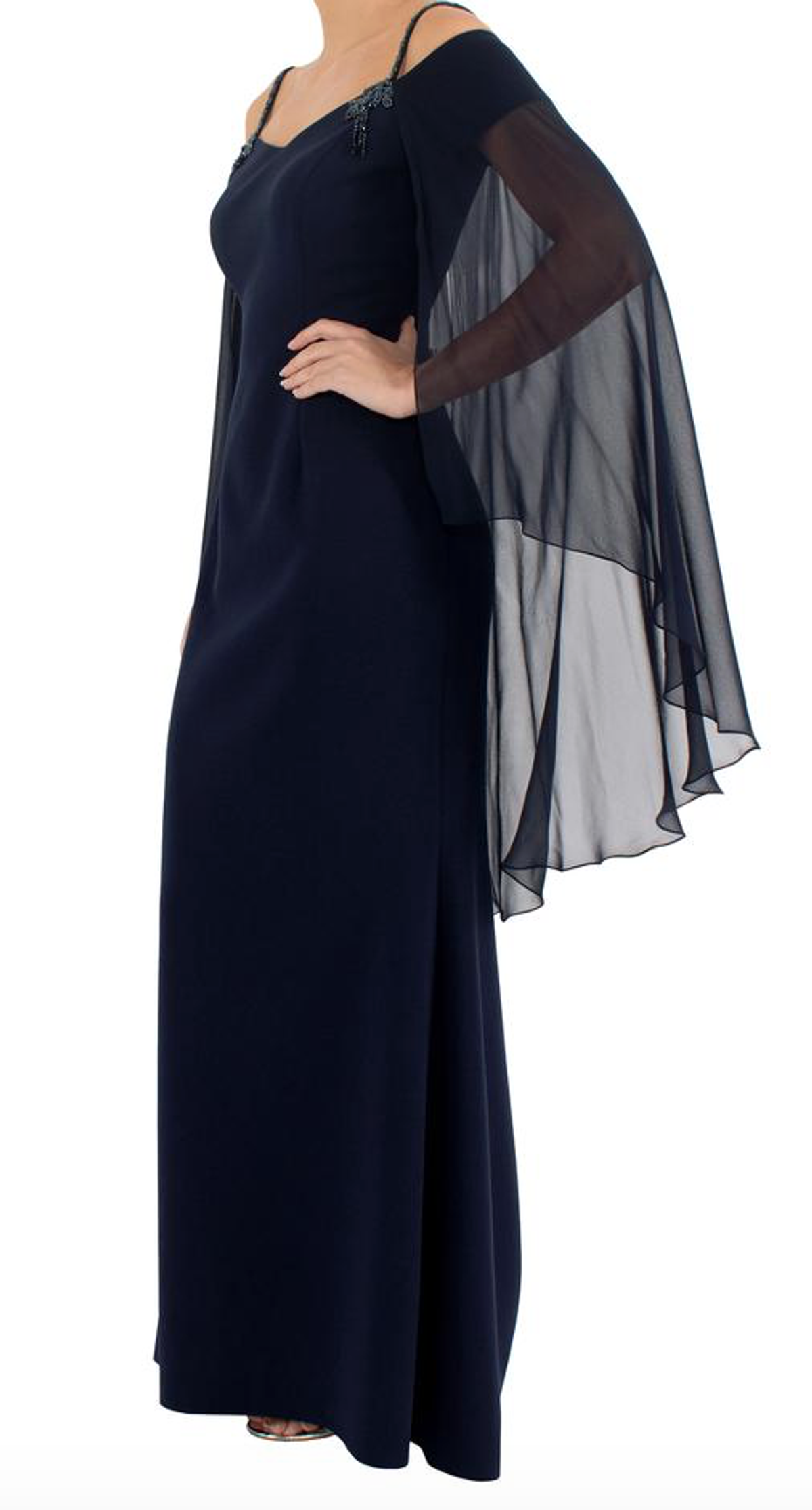 Anthea Crawford Downtown Abbey Navy Shawl Gown size 14 - Image 2