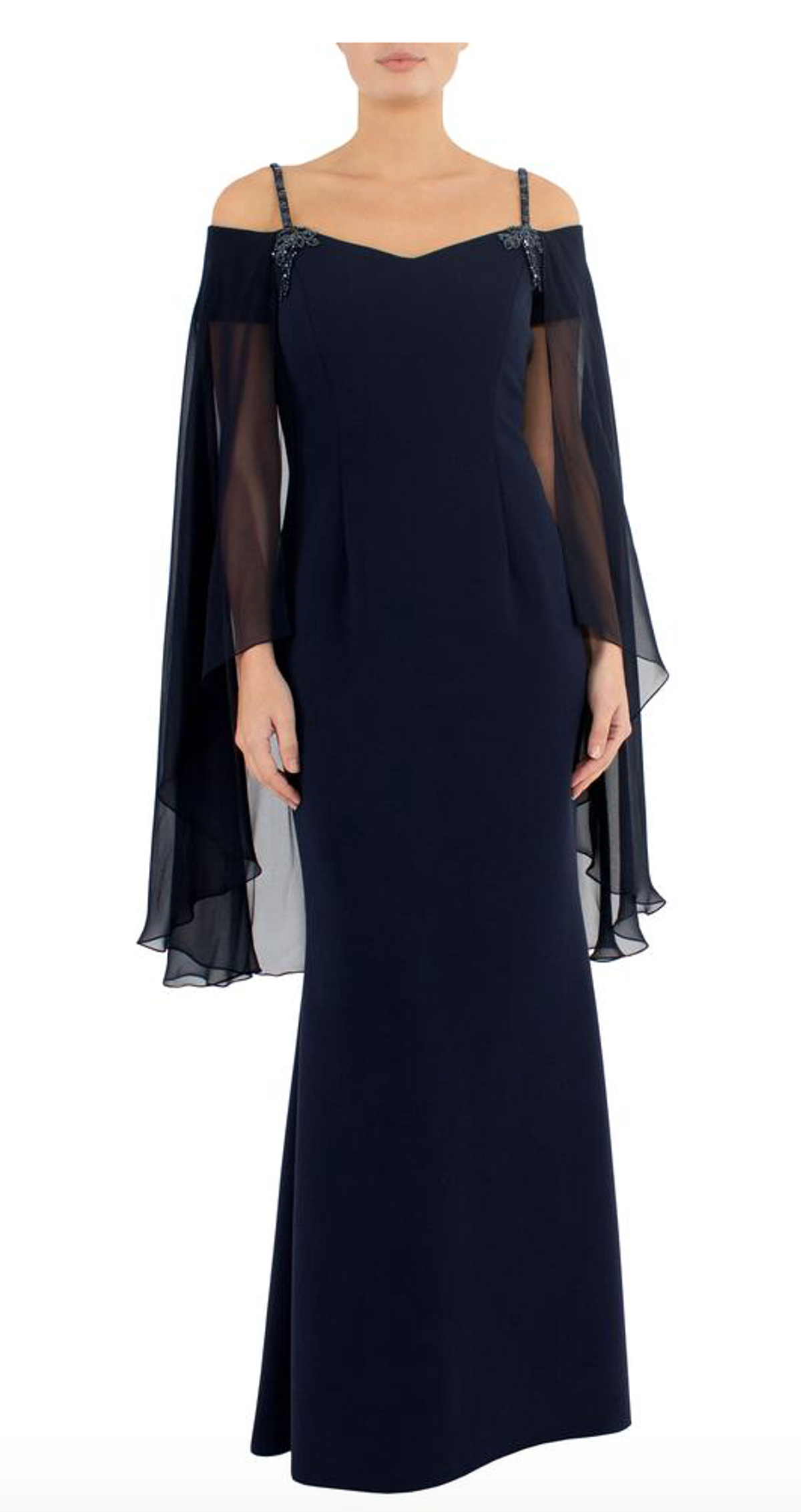 Anthea Crawford Downtown Abbey Navy Shawl Gown size 14 - Image 1