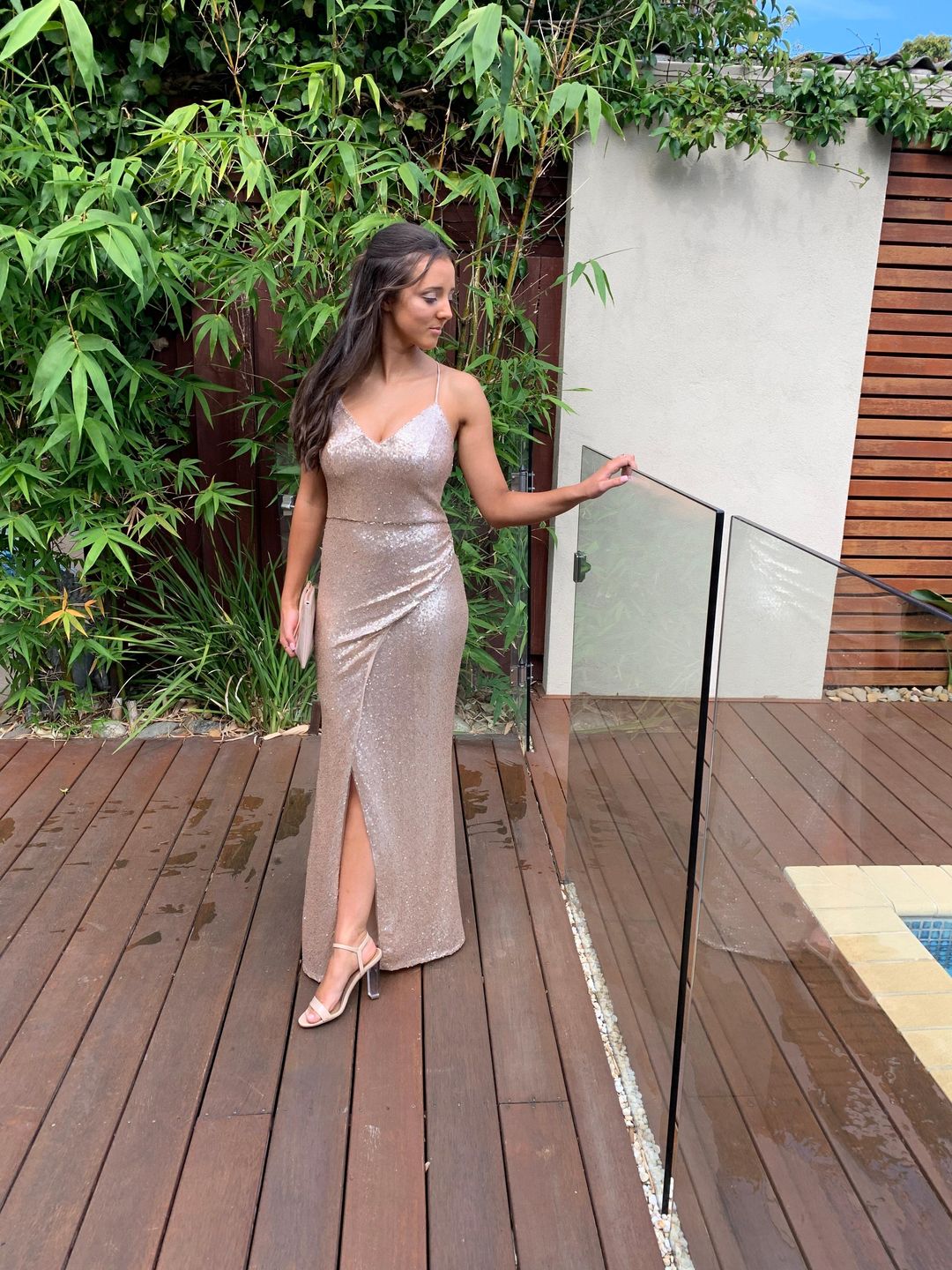 Bariano Marianne Sequin Dress size 8 for rent on The Volte - main image