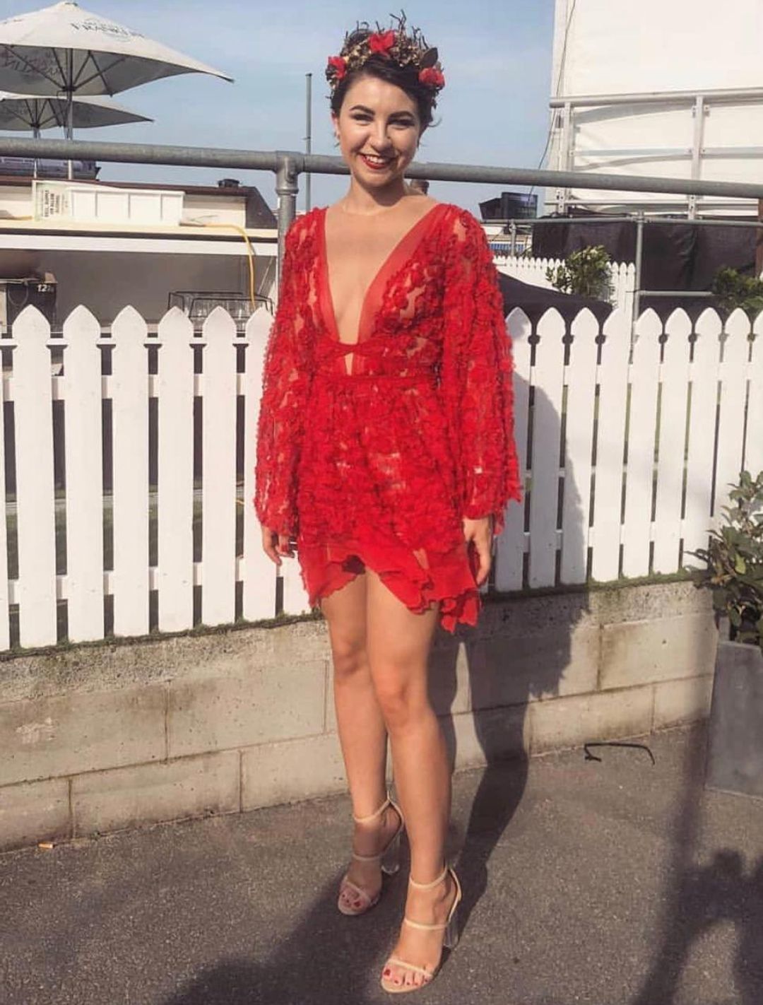 Judy Copley Couture Red Poppy Dress Size 6  for rent on The Volte - main image