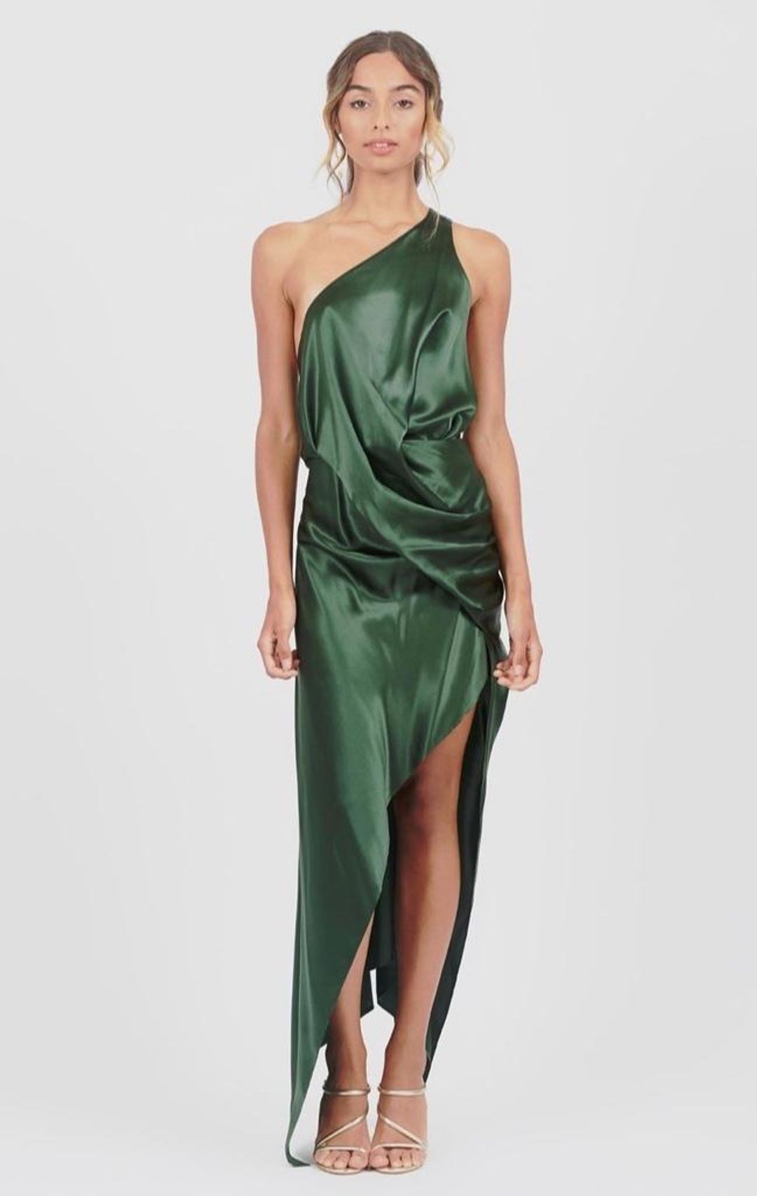 One fell swoop philly dress in silk jungle green/size 6 for rent on The Volte - main image