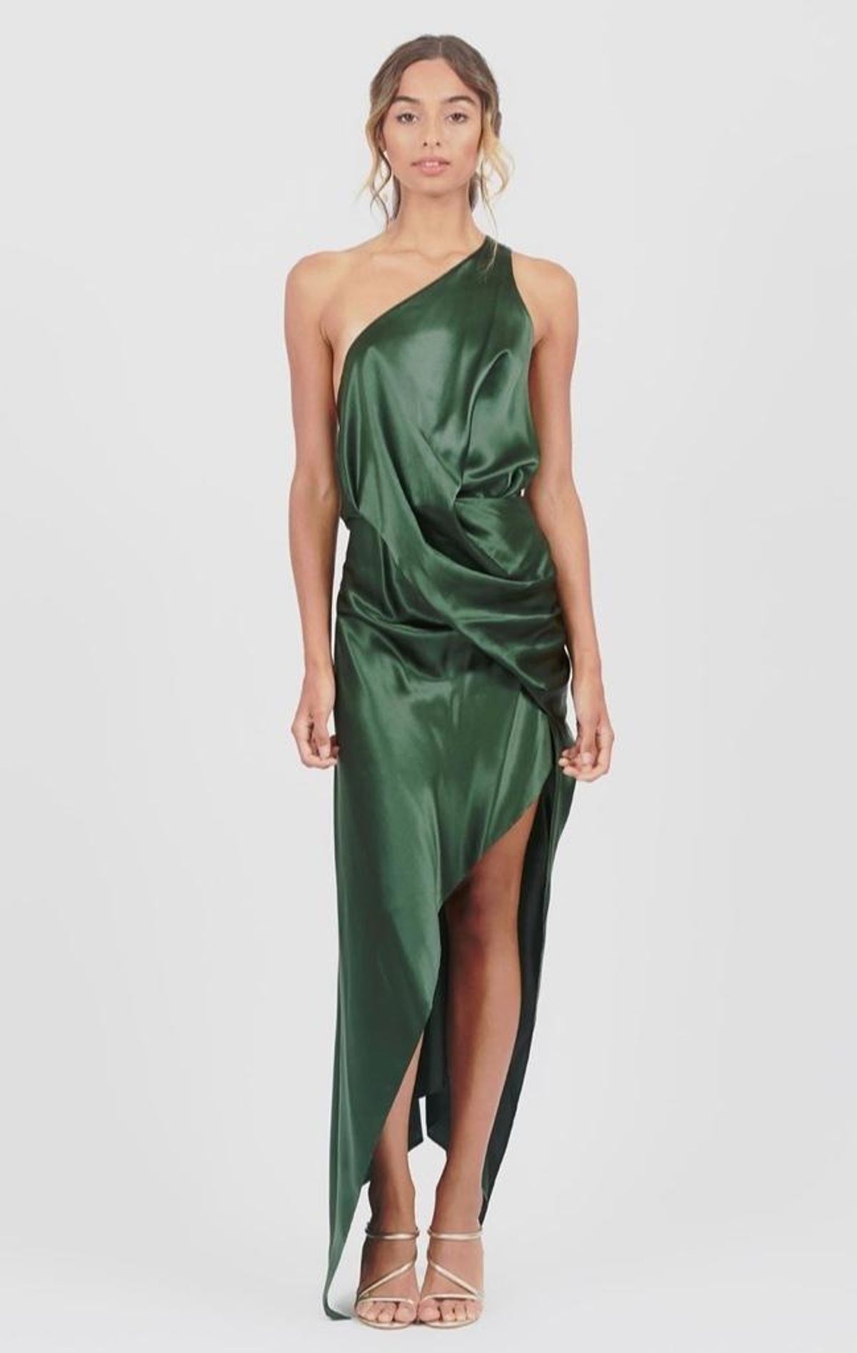 One fell swoop philly dress in silk jungle green/size 6 - Image 1