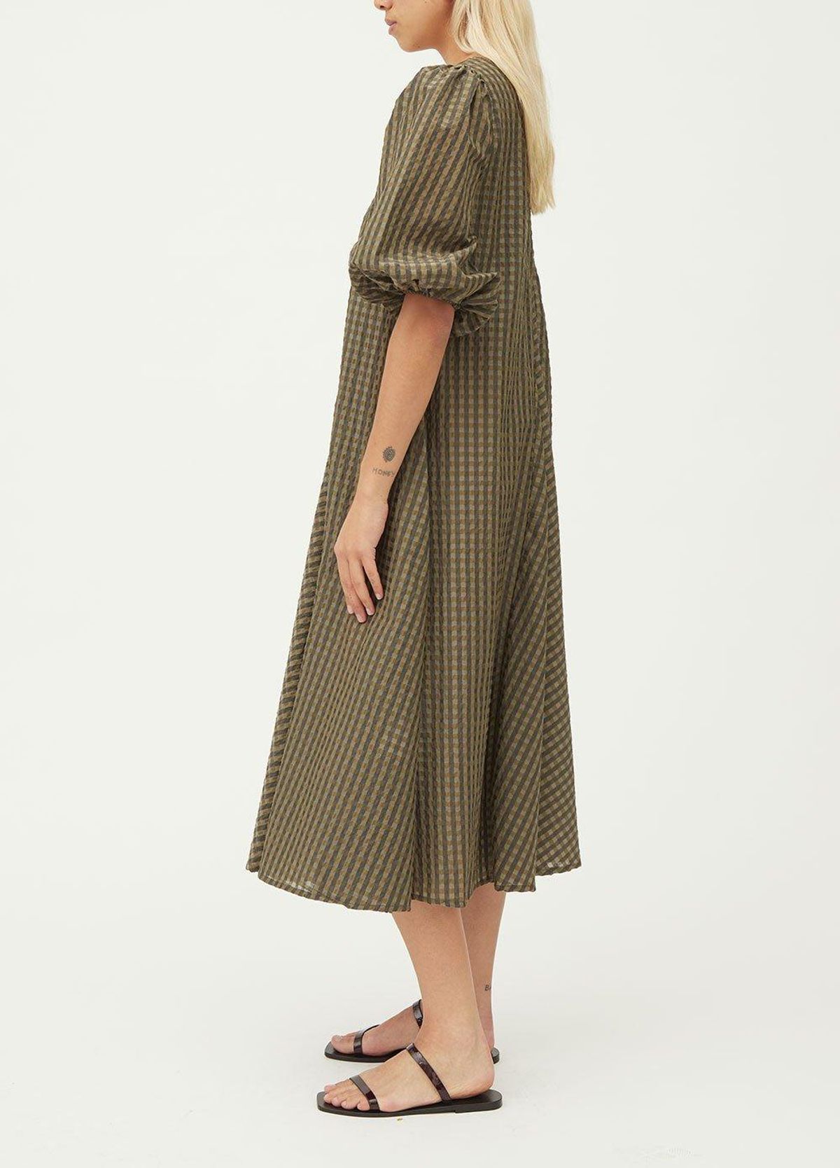 Ganni Seersucker Check Dress size 40 - Image 6