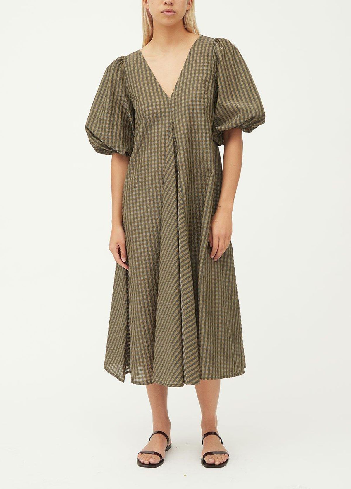 Ganni Seersucker Check Dress size 40 - Image 2