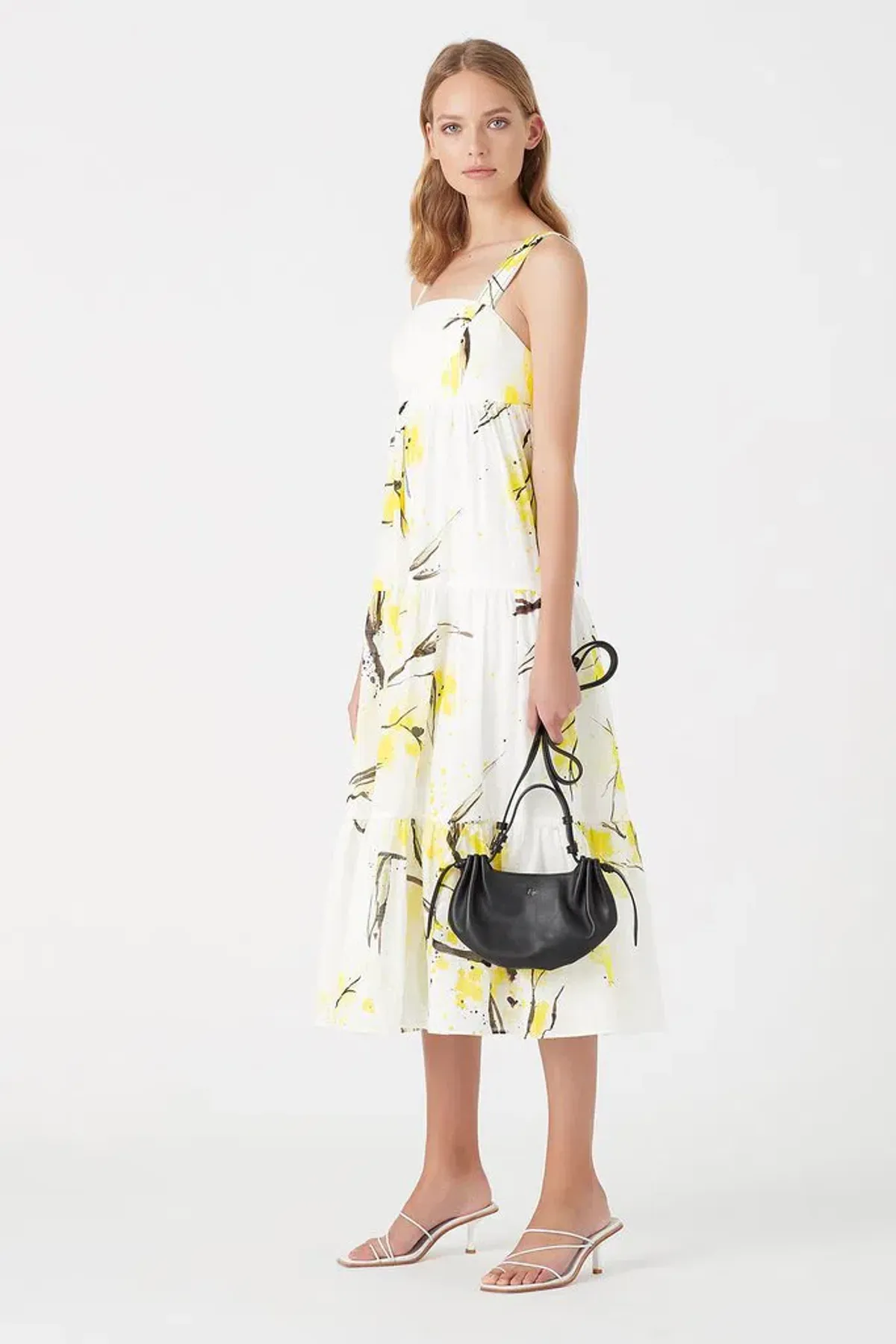 Aje Mimosa Bandeau Midi Dress Wattle Print Size 4 - Image 2