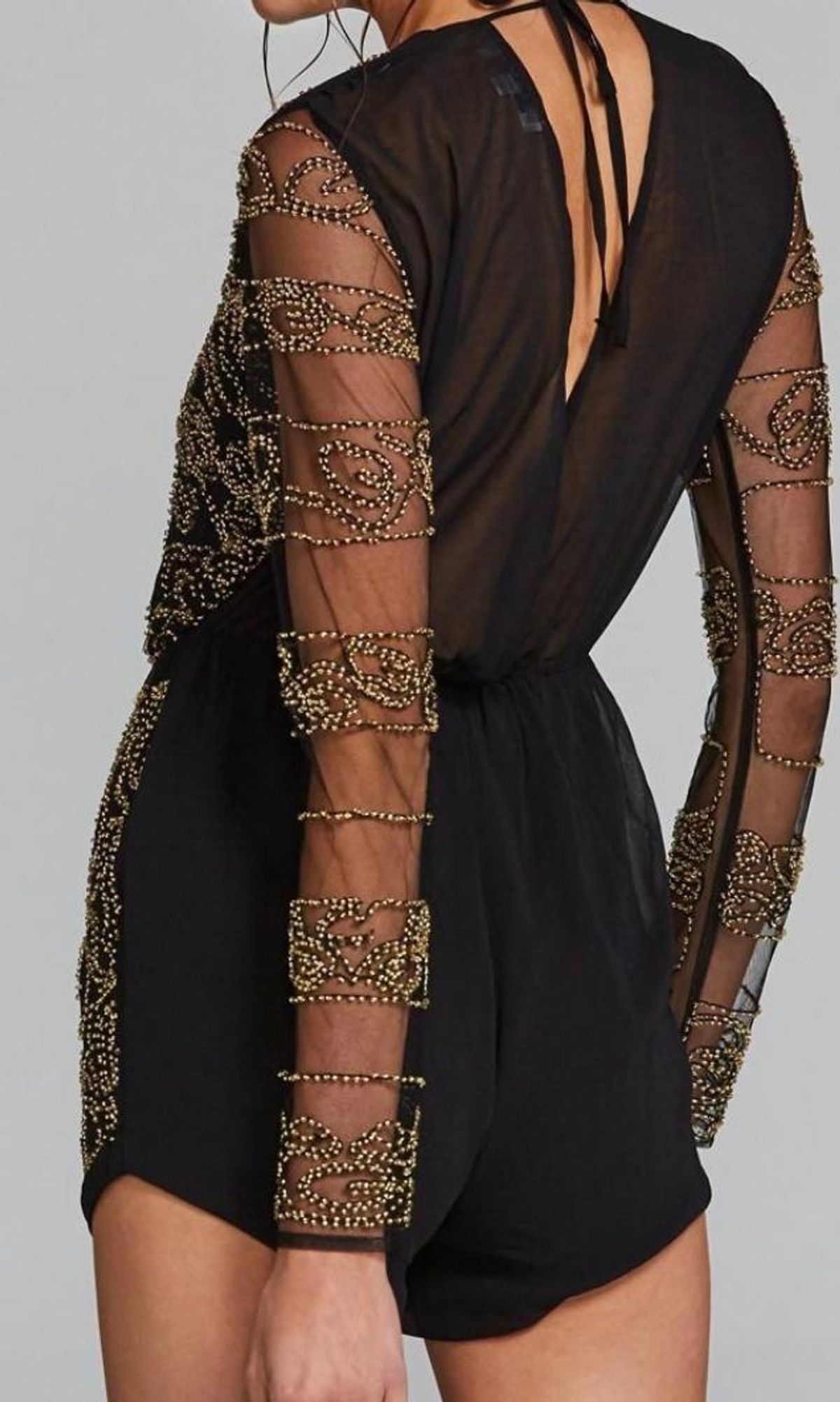 Eliya the Label Petrani Beaded Playsuit Black Size 6 - Image 2