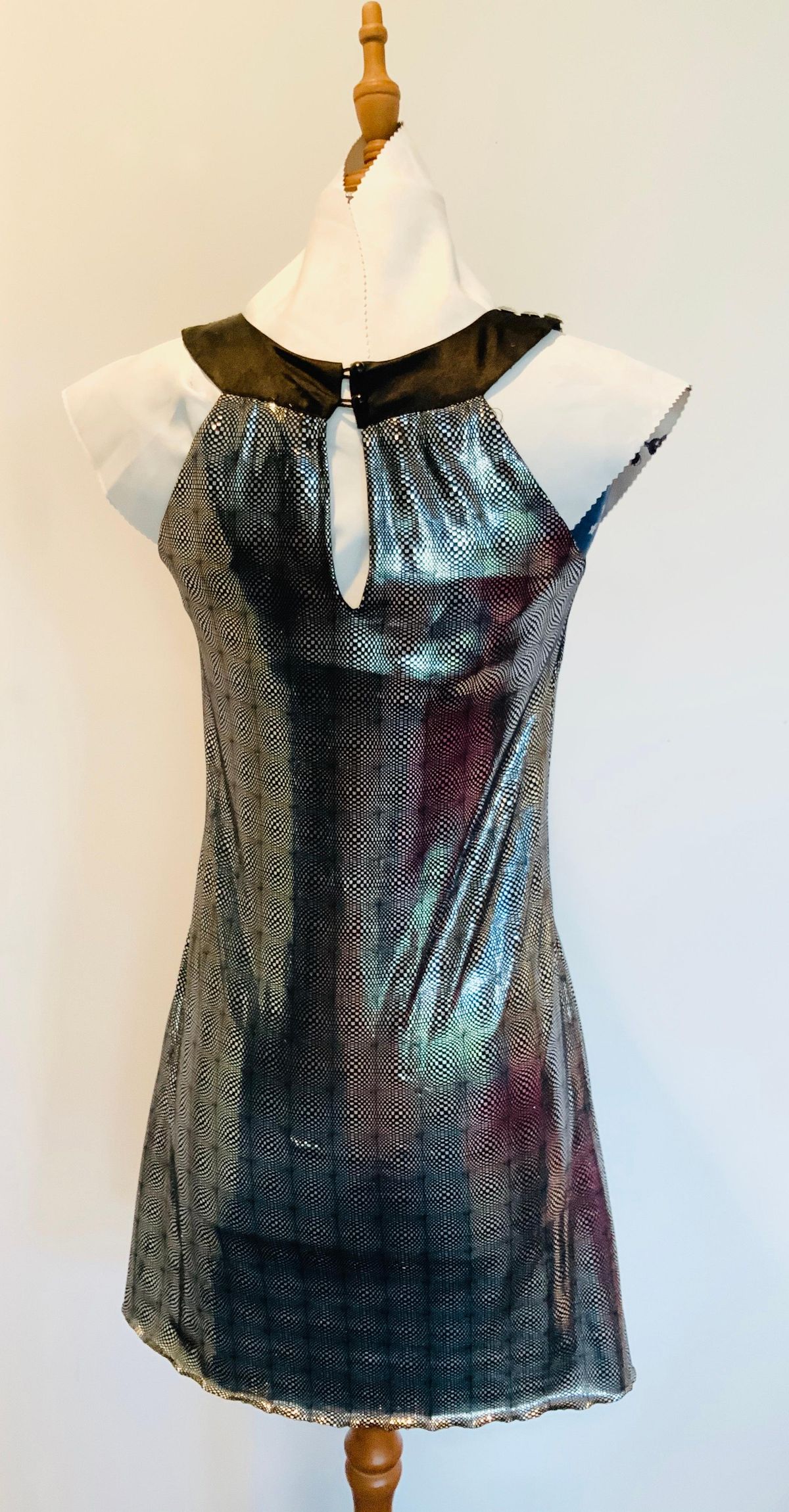 Valentino black and silver geometric mini dress - Image 5