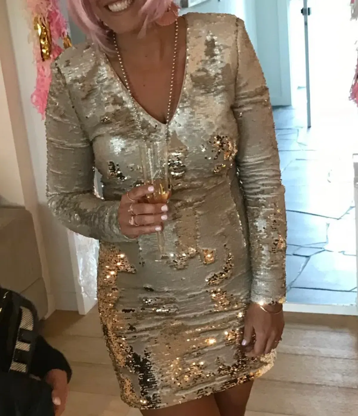 MISHA Kimberlia Dress Gold Size 12 - Image 4