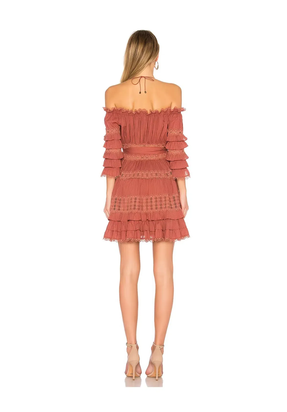 Zimmermann Corsair Frill Tier Dress in Vintage Rose Size 2/AU 12 - Image 3