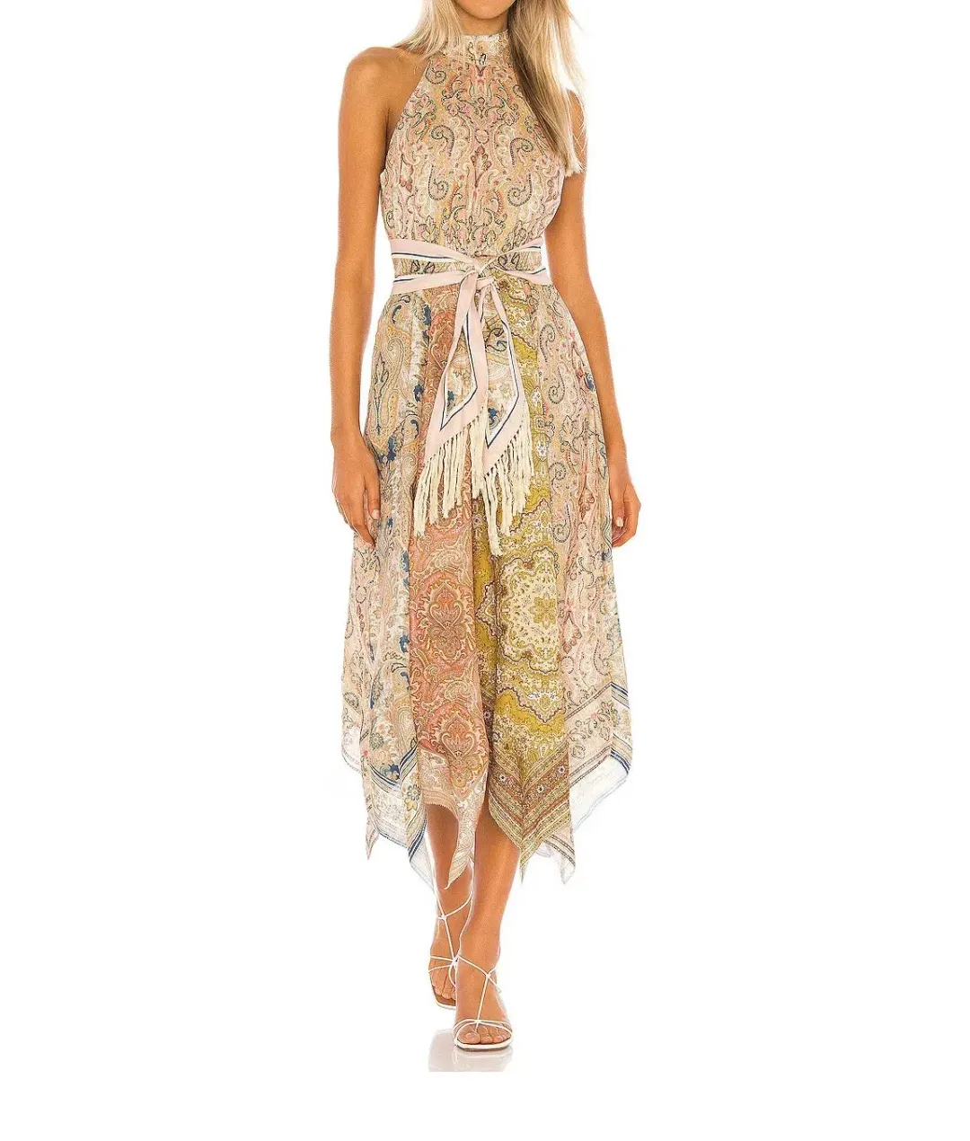 Zimmerman Freja Hanky Hem Long Dress Spliced Print Size 2/AU 12 for rent on The Volte - main image
