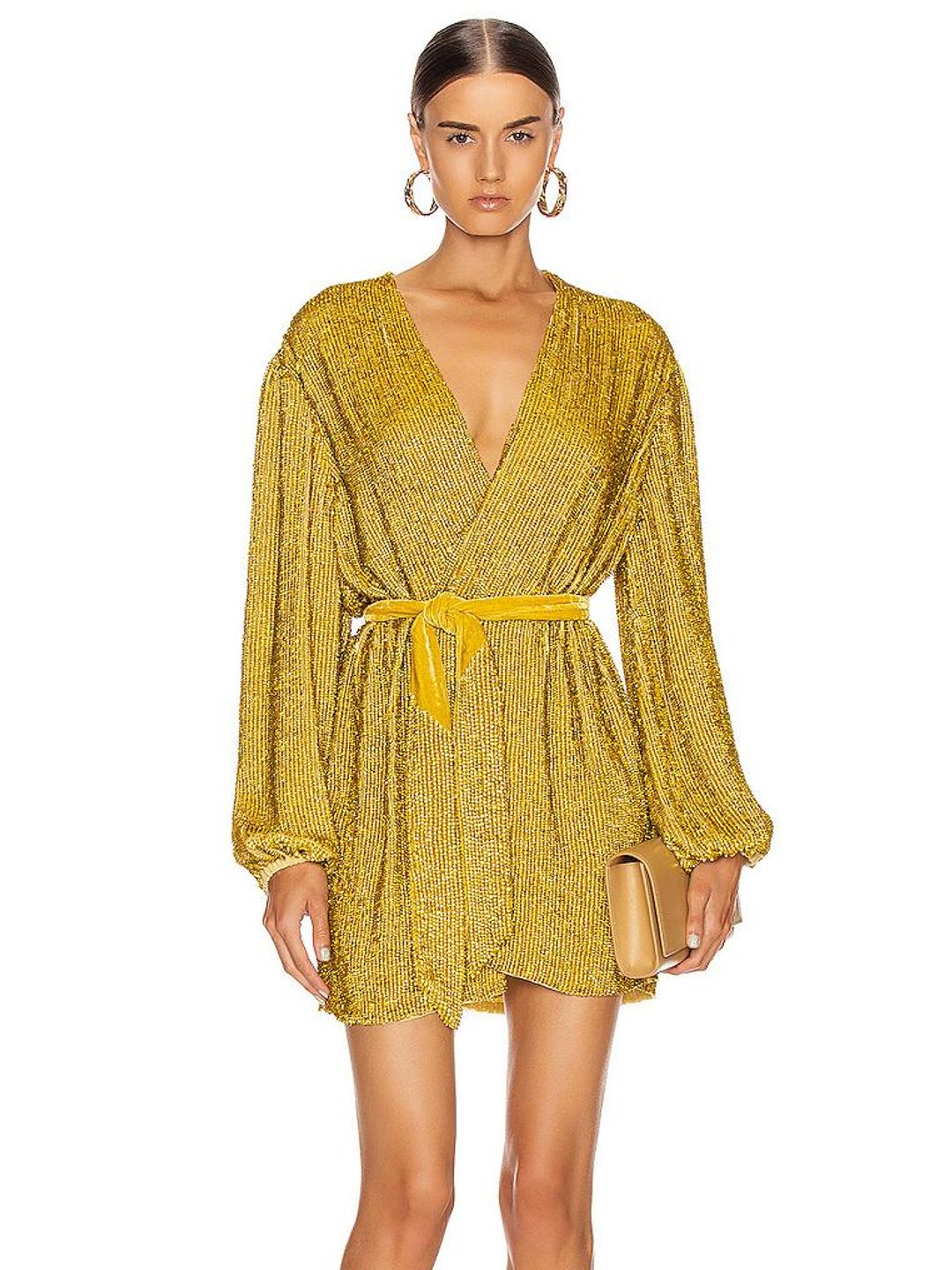 Retrofete Gabrielle Robe Mini Dress in Citrus Size S / Au 8 (BNWT!) for rent on The Volte - main image