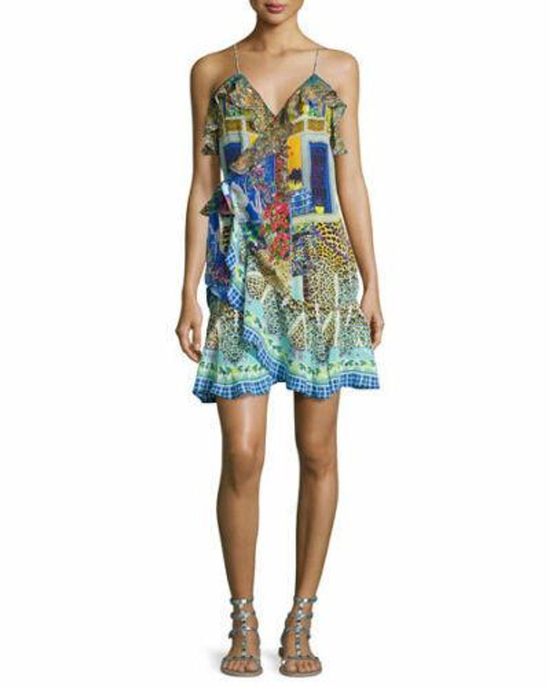 CAMILLA Frill Wrap Dress Size XS  for rent on The Volte - main image