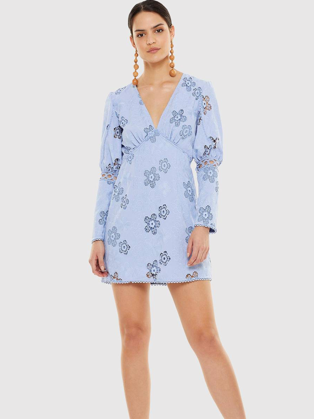 Talulah Hue Long Sleeve Mini Dress blue size 8 - Image 1