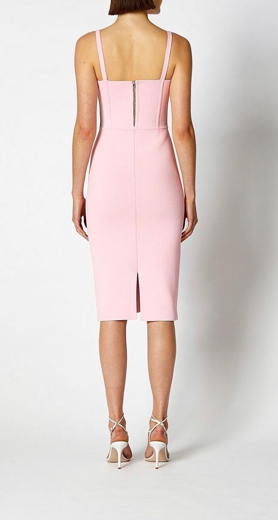 Scanlan Theodore Crepe Knit Bustier Dress Pink Size 8 for rent on The Volte - main image