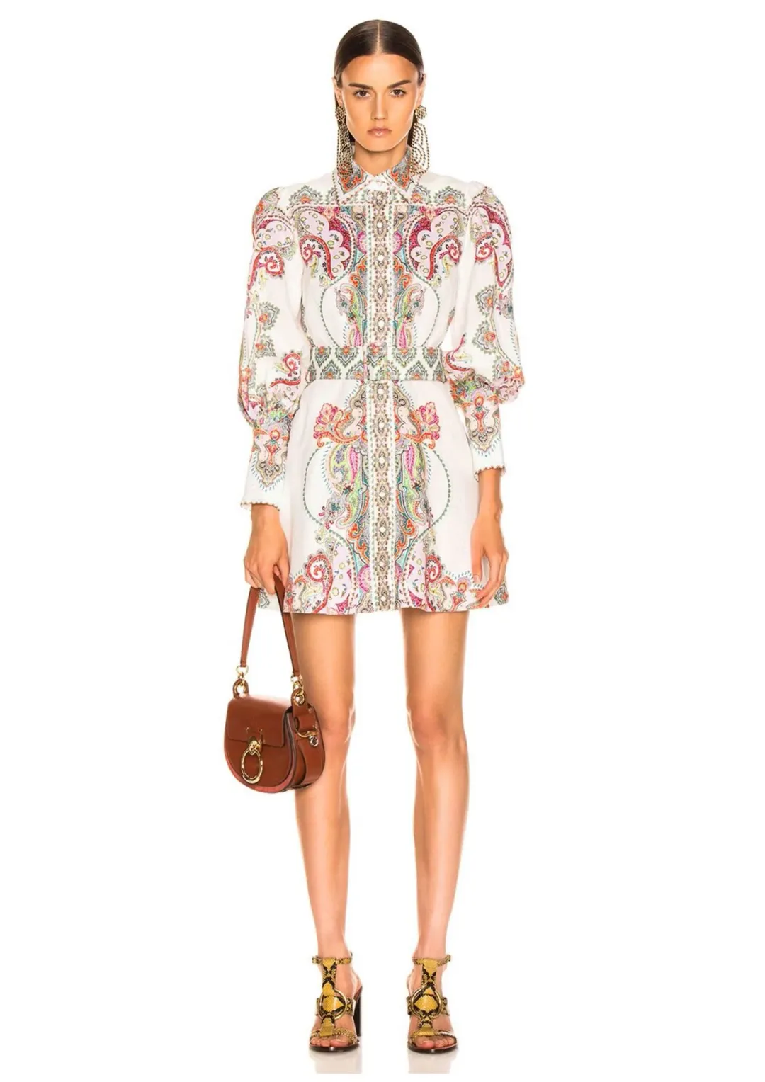 Zimmermann Ninety Six Shirt Dress Lennon Paisley Size 8 for rent on The Volte - main image