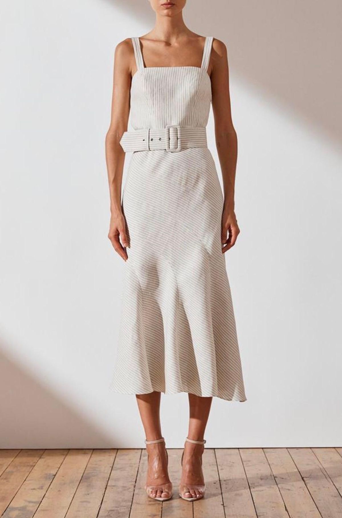 Shona Joy Shaw Linen Contour Panel Midi Dress - Image 1