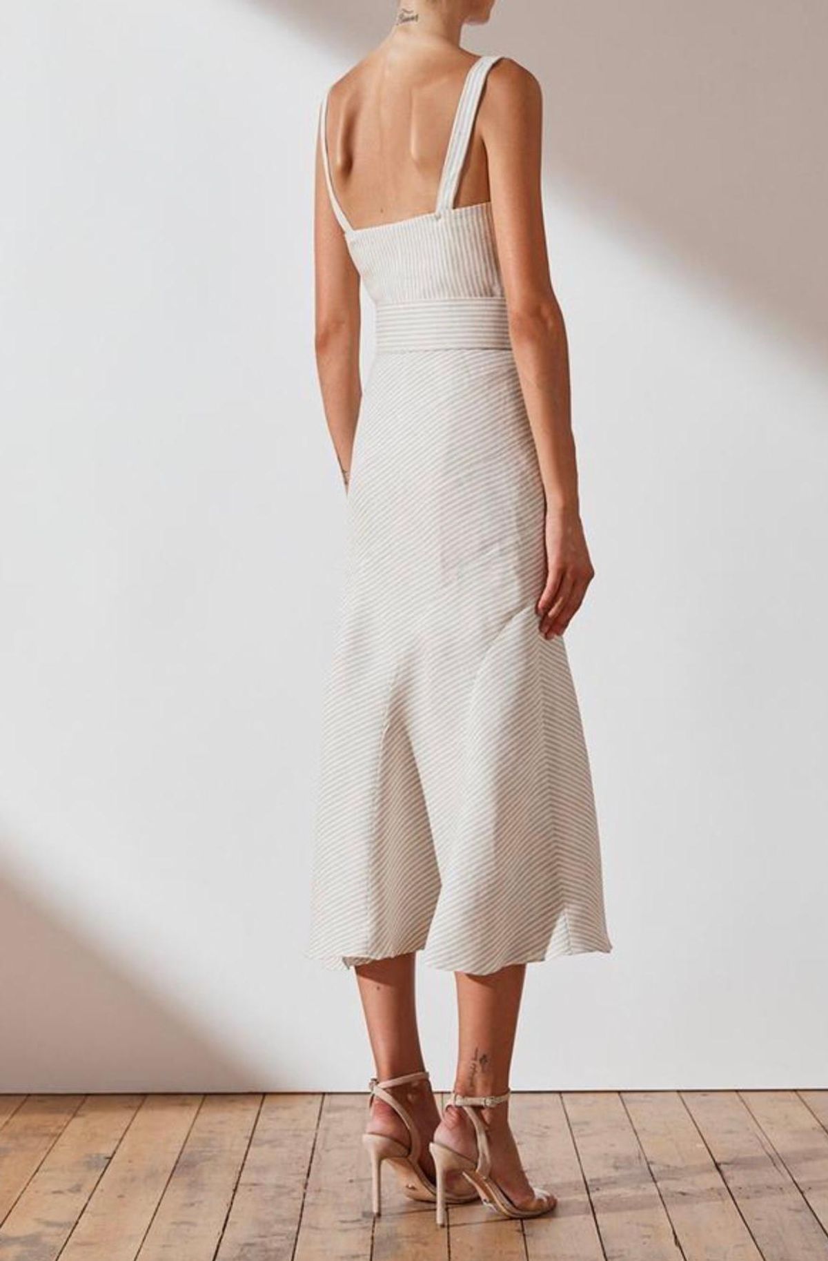 Shona Joy Shaw Linen Contour Panel Midi Dress - Image 2