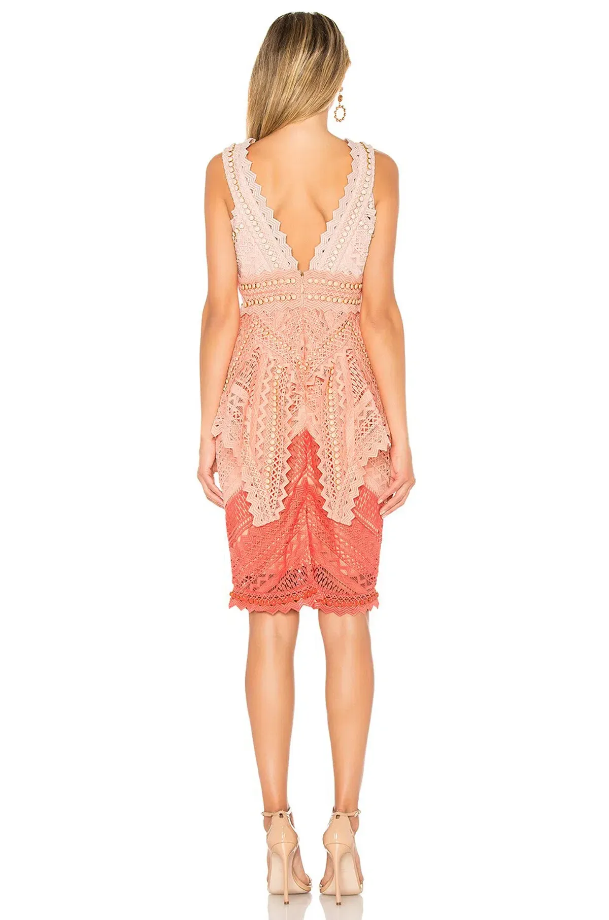 Thurley La Rambla Lace Midi Dress Pink Size 10 - Image 2