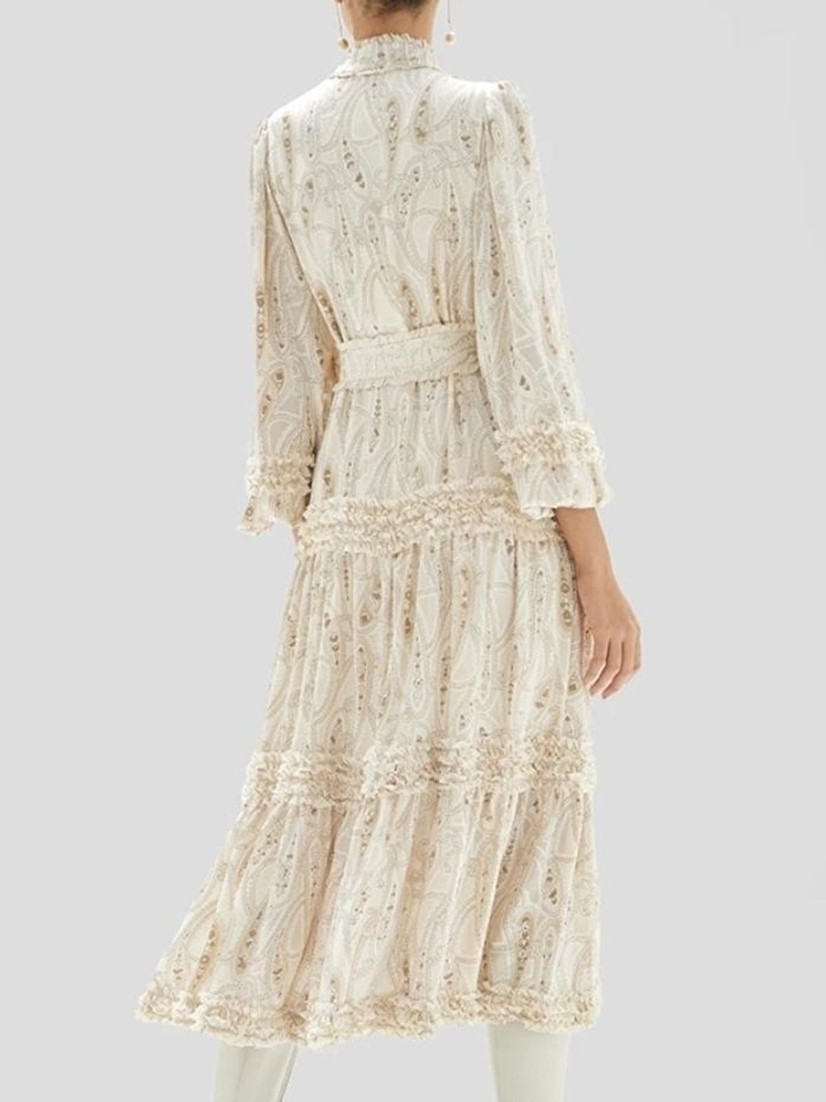 Alexis Rozalya Dress Cream Paisley Size 8 - Image 3