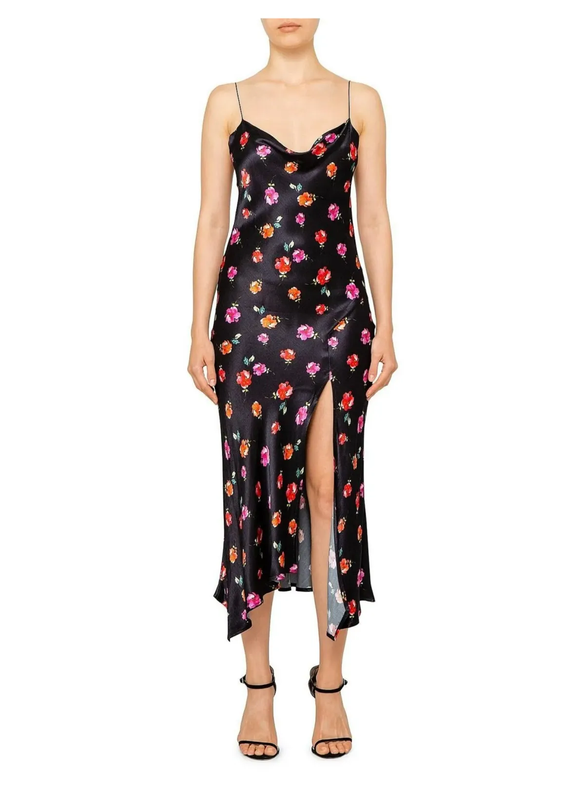 Bec & Bridge Floral Slip Dress Black Floral Size AU 6 - Image 1