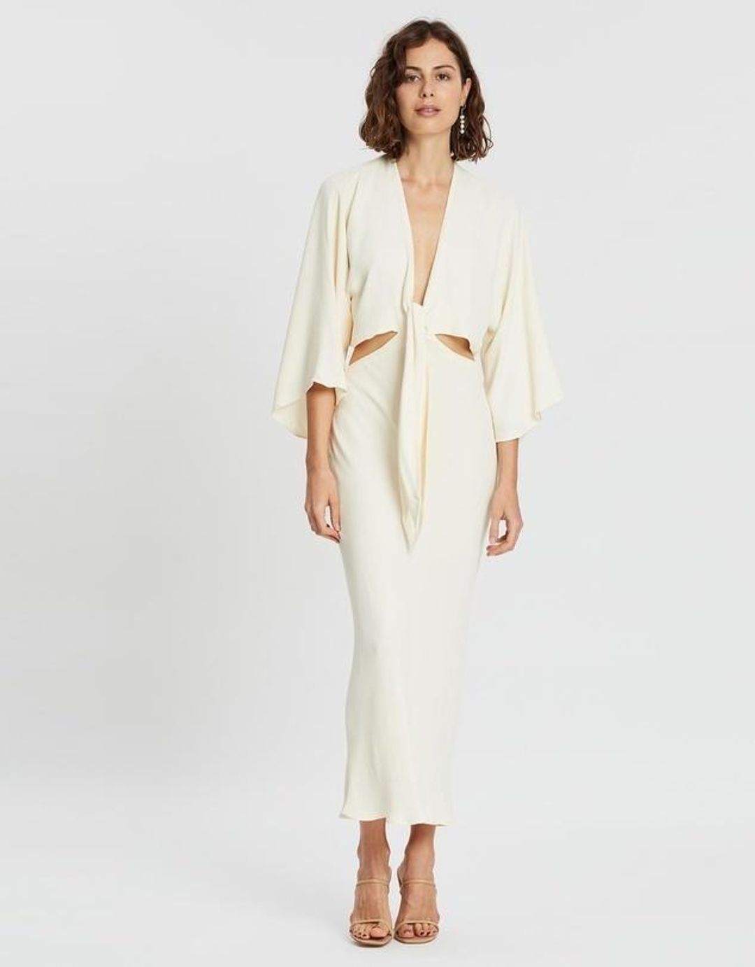 Shona Joy Lautner Tie Front Midi Dress Size 10 for rent on The Volte - main image