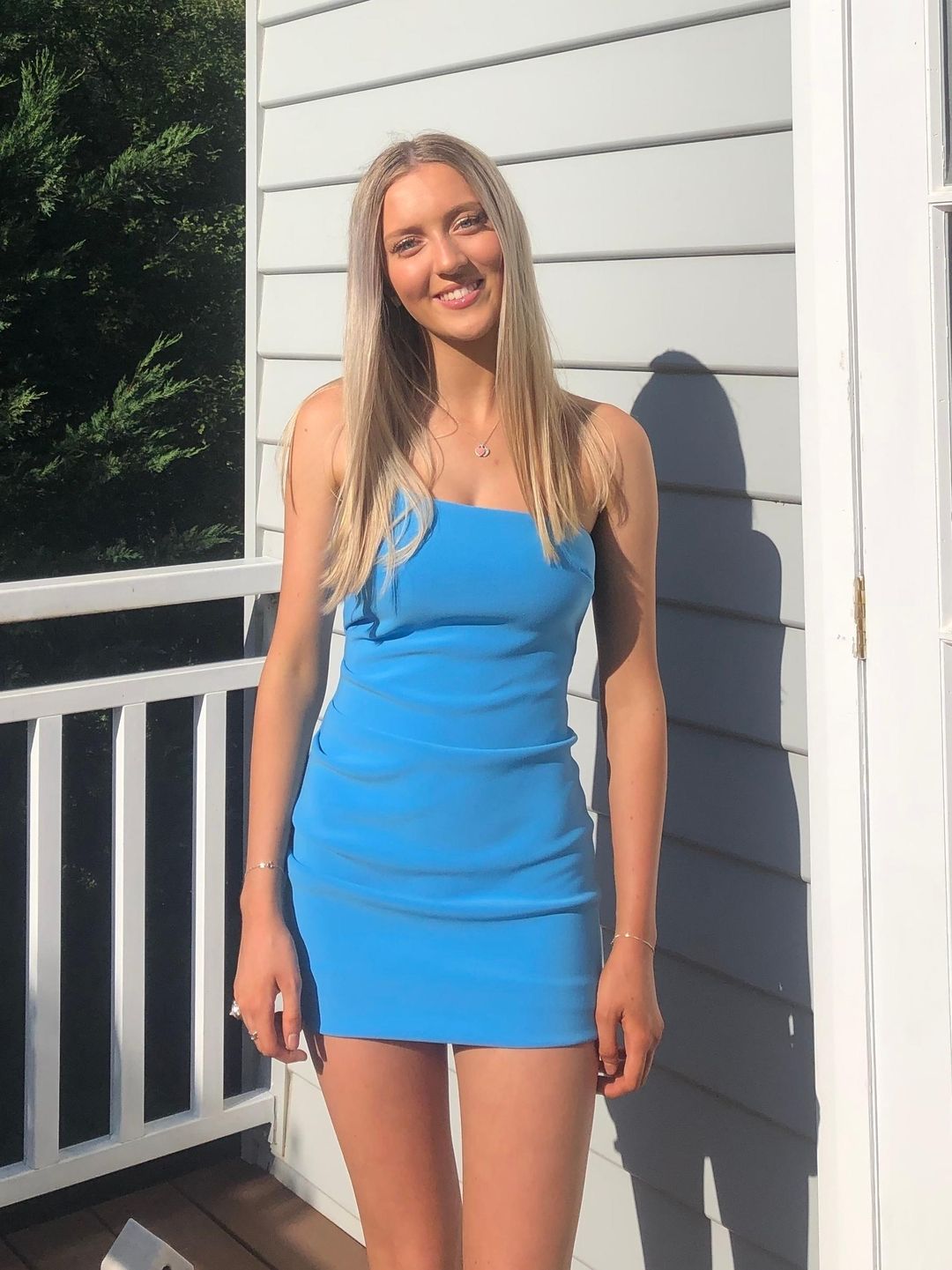 Bec & Bridge Paloma Mini Dress Blue Size AU 6 for rent on The Volte - main image