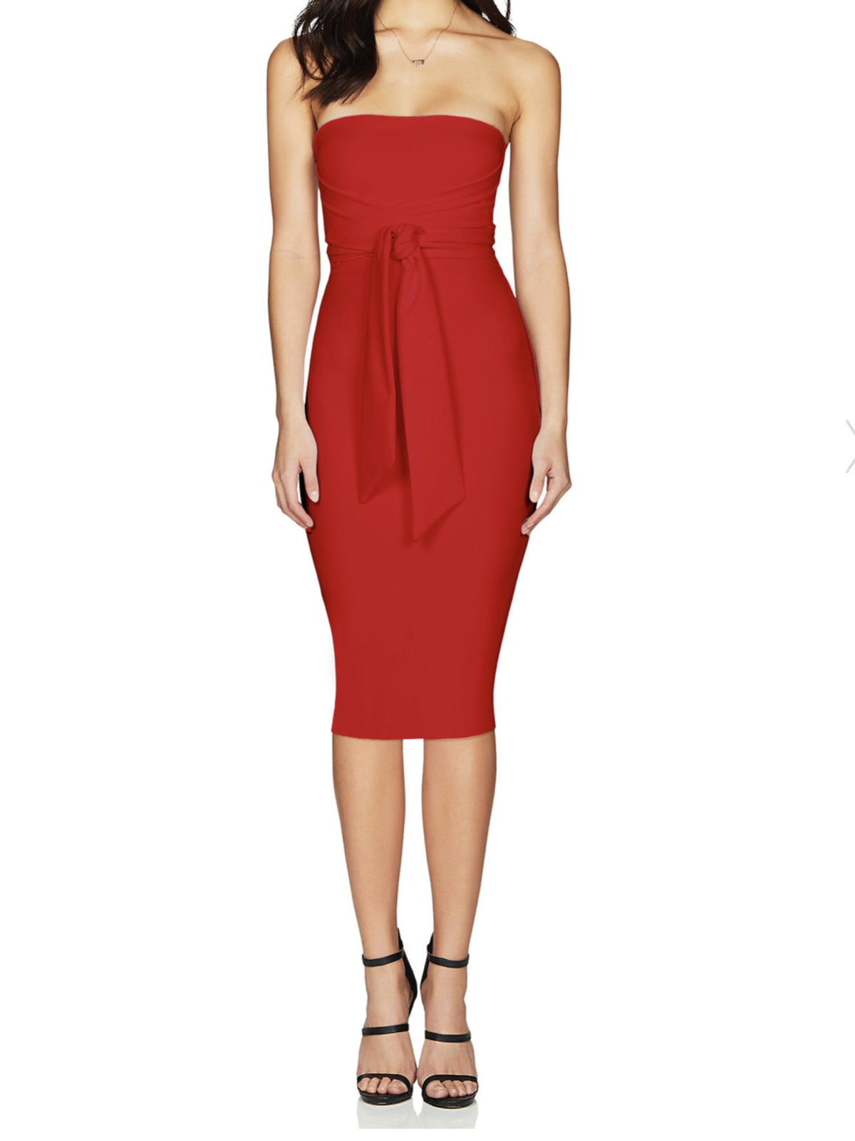 Nookie Royal Strapless Midi Red Size 8 - Image 1