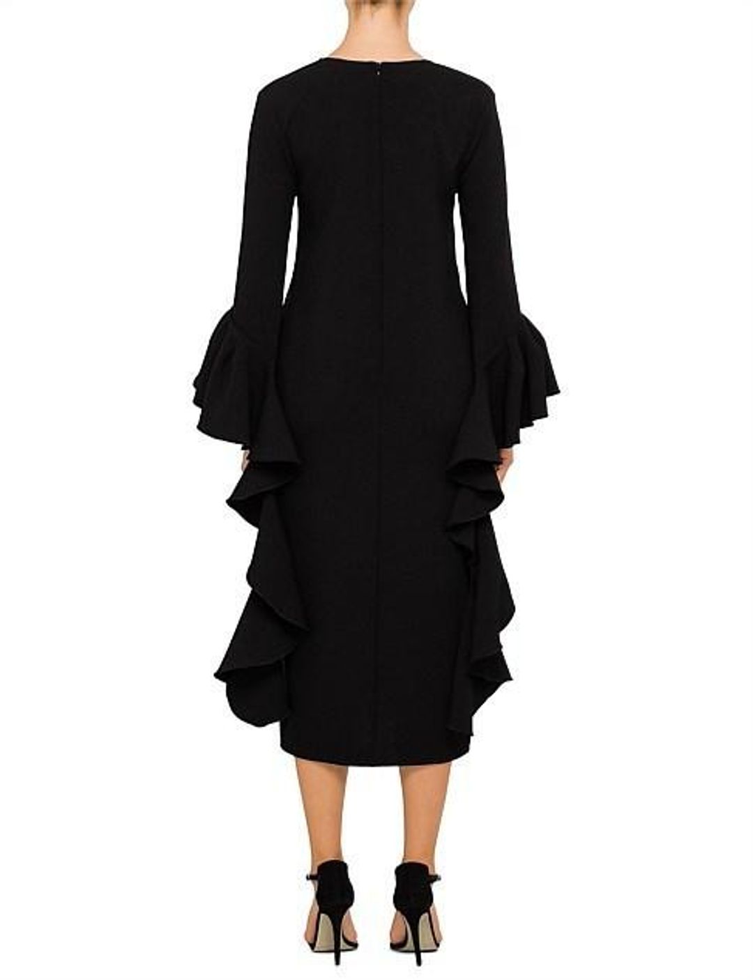 Ellery Reuben Frill Sleeve Dress Black Size 8 for rent on The Volte - main image