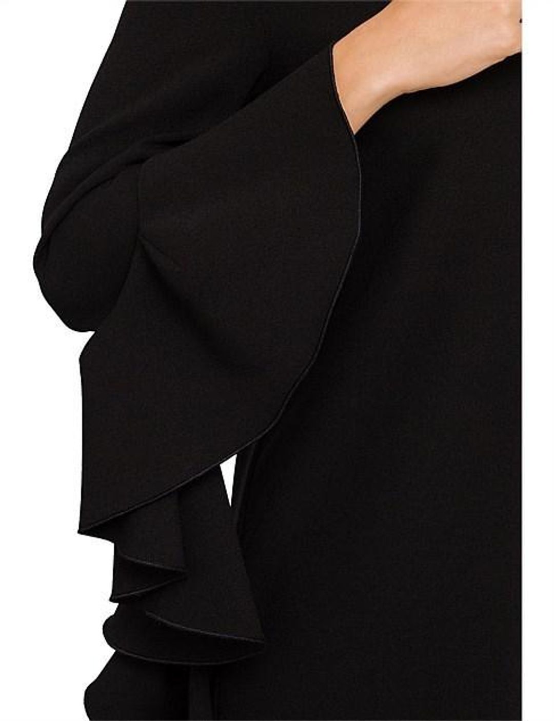 Ellery Reuben Frill Sleeve Dress Black Size 8 for rent on The Volte - main image