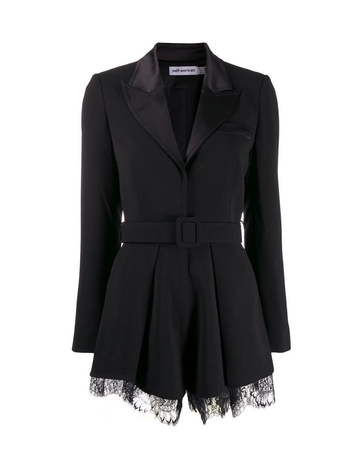 Self Portrait Tuxedo Playsuit Black Size 10 - Image 1